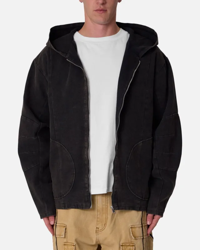 MNML Seamed Zip Up Hoodie Washed Black sold by Culture Kings