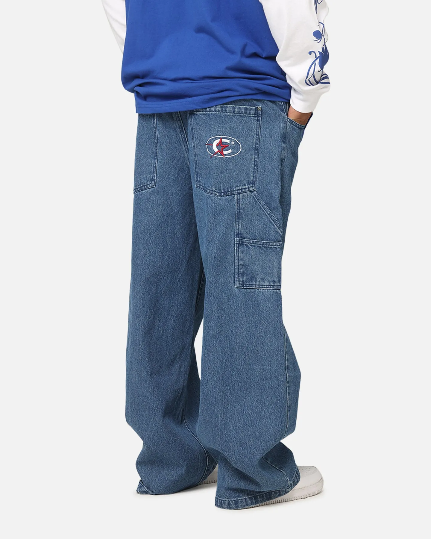 Carre Baggy Carpenter Jeans Mid Blue Denim sold by Culture Kings