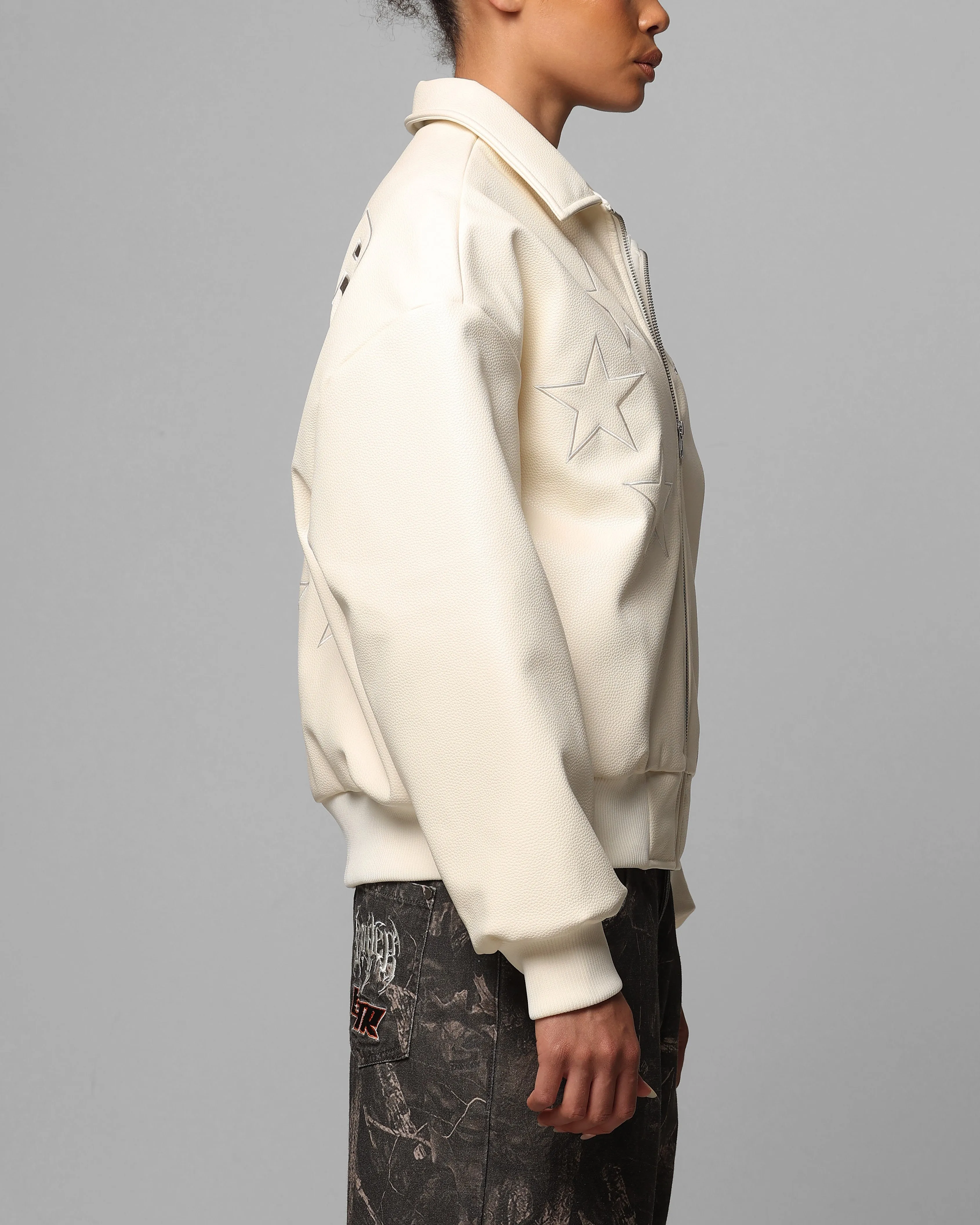 Loiter Solar Vegan Leather Varsity Jacket Beige sold by Culture Kings product image thumbnail 5