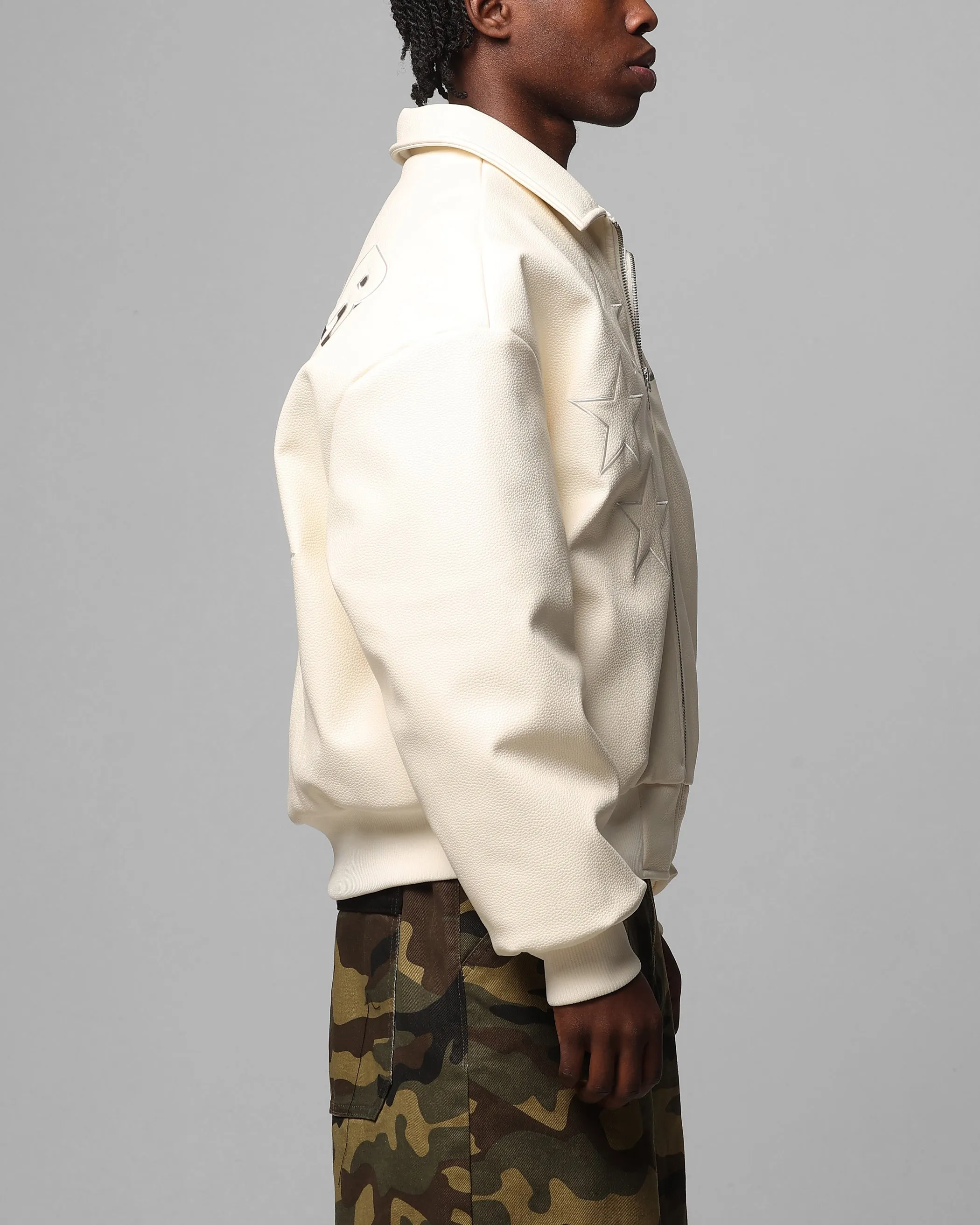 Loiter Solar Vegan Leather Varsity Jacket Beige sold by Culture Kings product image thumbnail 5