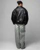 Loiter Solar Vegan Leather Varsity Jacket Black sold by Culture Kings