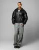 Loiter Solar Vegan Leather Varsity Jacket Black sold by Culture Kings