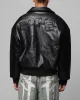Loiter Solar Vegan Leather Varsity Jacket Black sold by Culture Kings