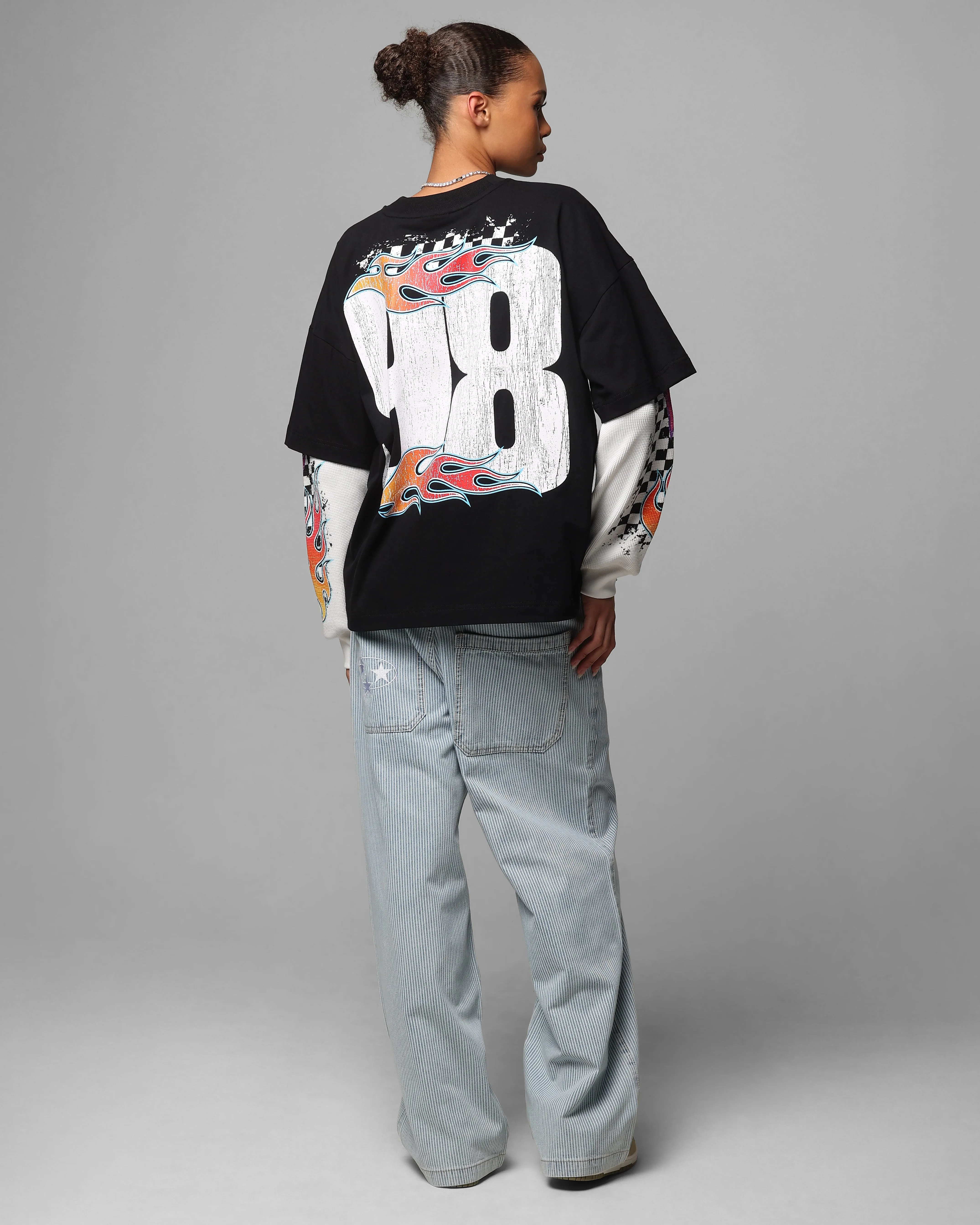 Loiter Daytona Layered Long Sleeve T-Shirt Black/White sold by Culture Kings product image thumbnail 4