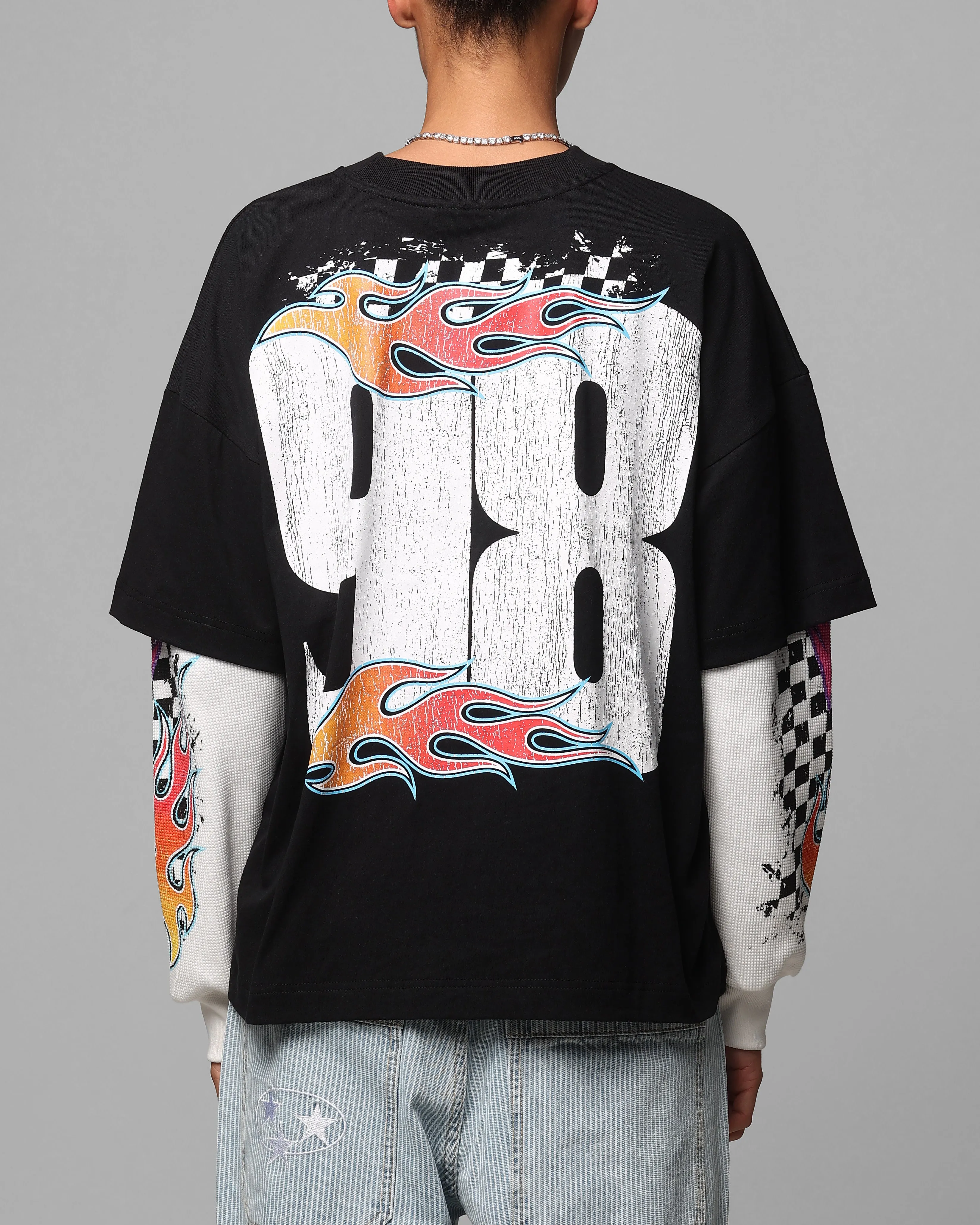 Loiter Daytona Layered Long Sleeve T-Shirt Black/White sold by Culture Kings product image thumbnail 2