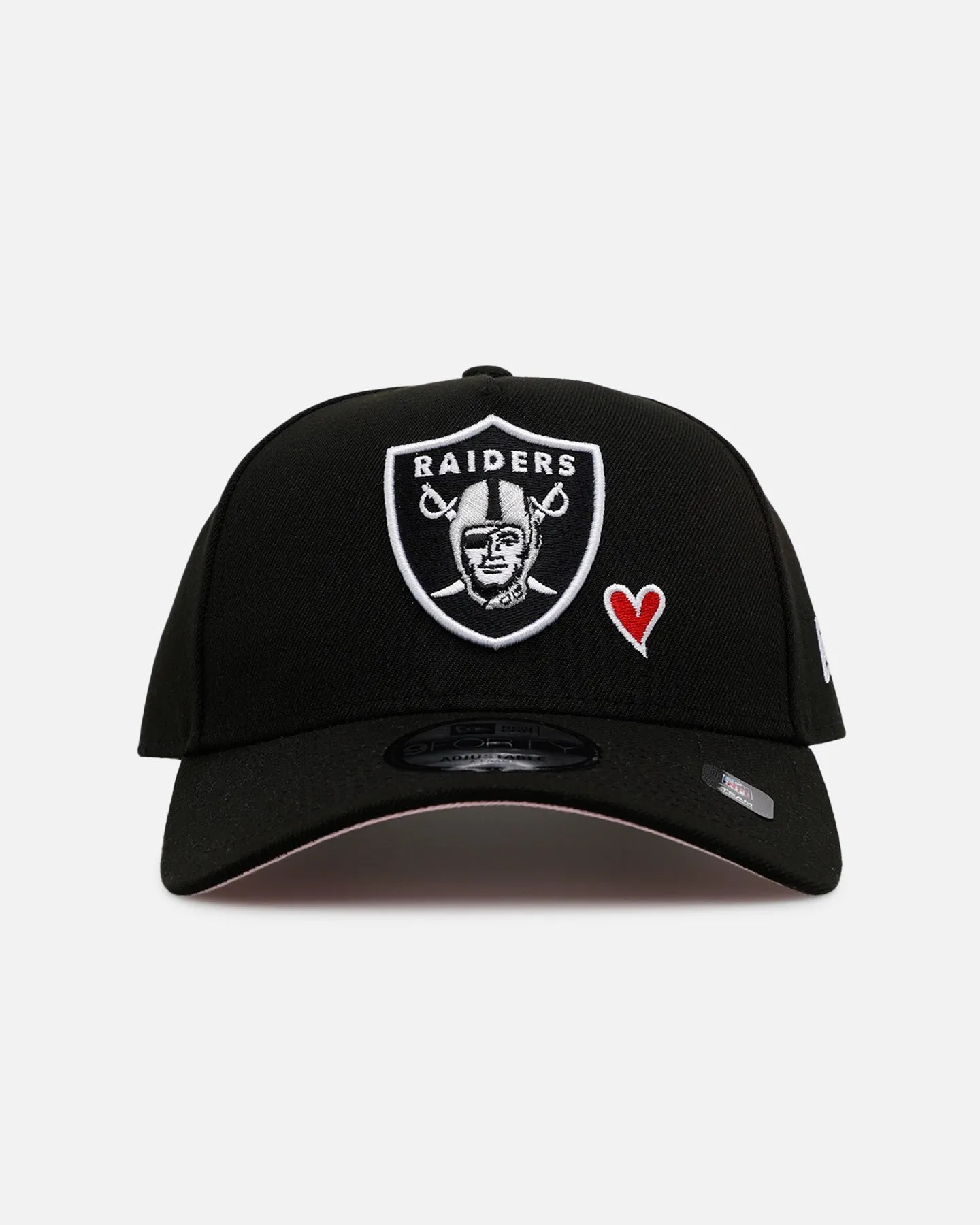 New Era Las Vegas Raiders 'Team Color Hearts' 9FORTY A-Frame Snapback Official Team Color sold by Culture Kings