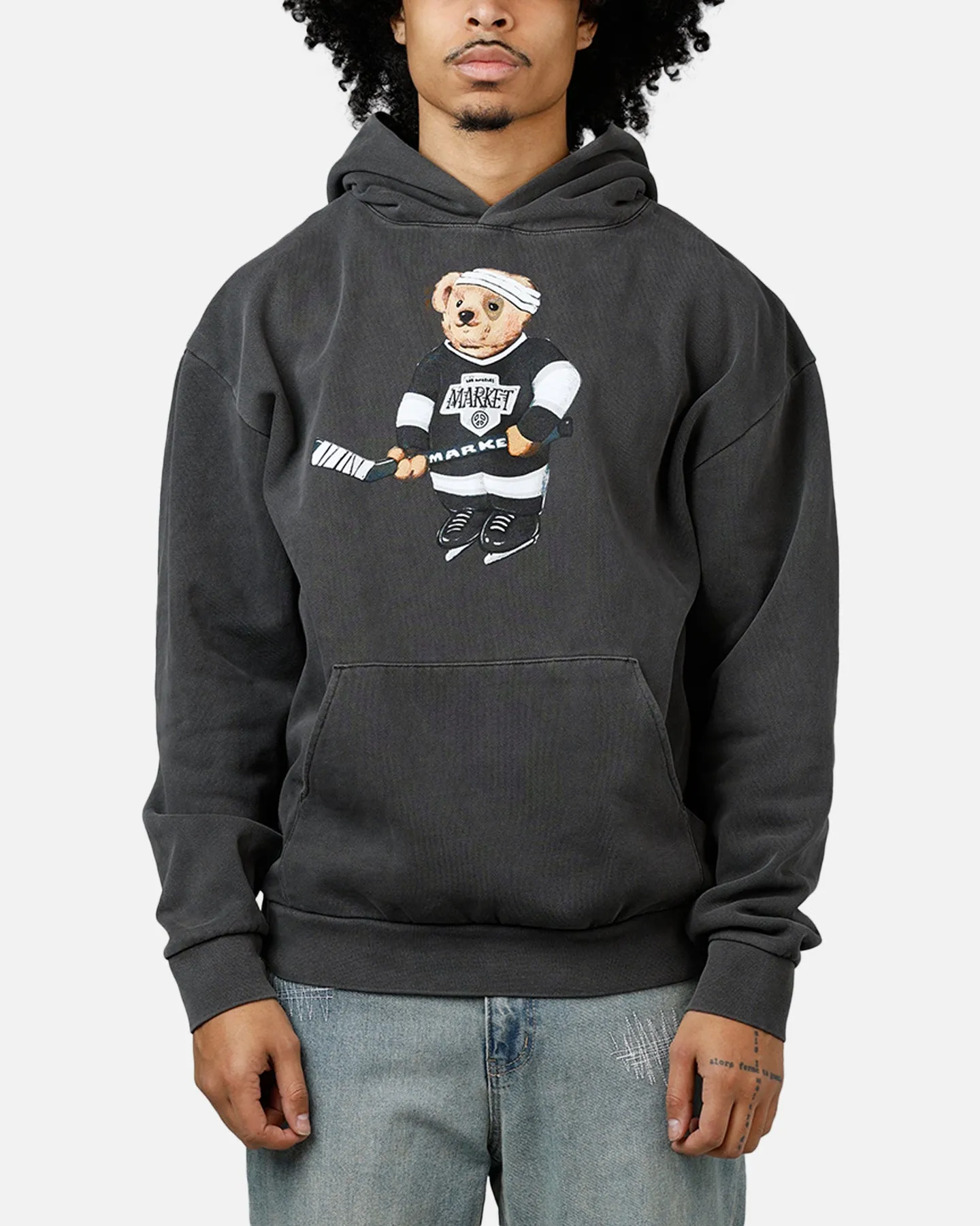 Market Hockey Bear Hoodie Washed Black sold by Culture Kings