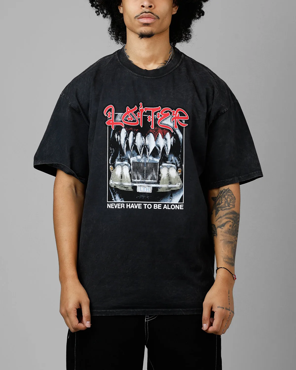 Loiter Always And Forever T-Shirt Black Acidwash sold by Culture Kings product image thumbnail 2