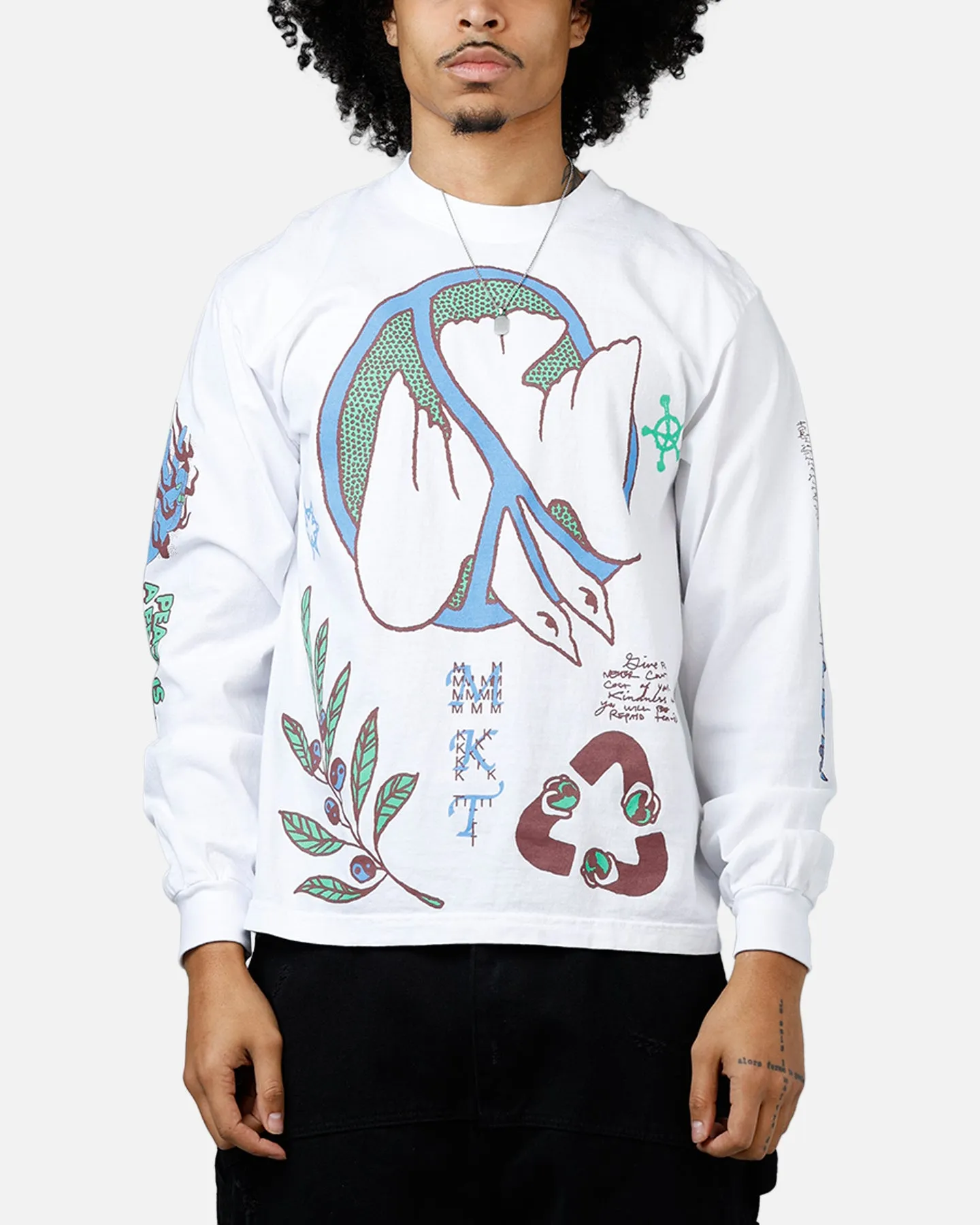 Market Peace Practice Long Sleeve T-Shirt White sold by Culture Kings