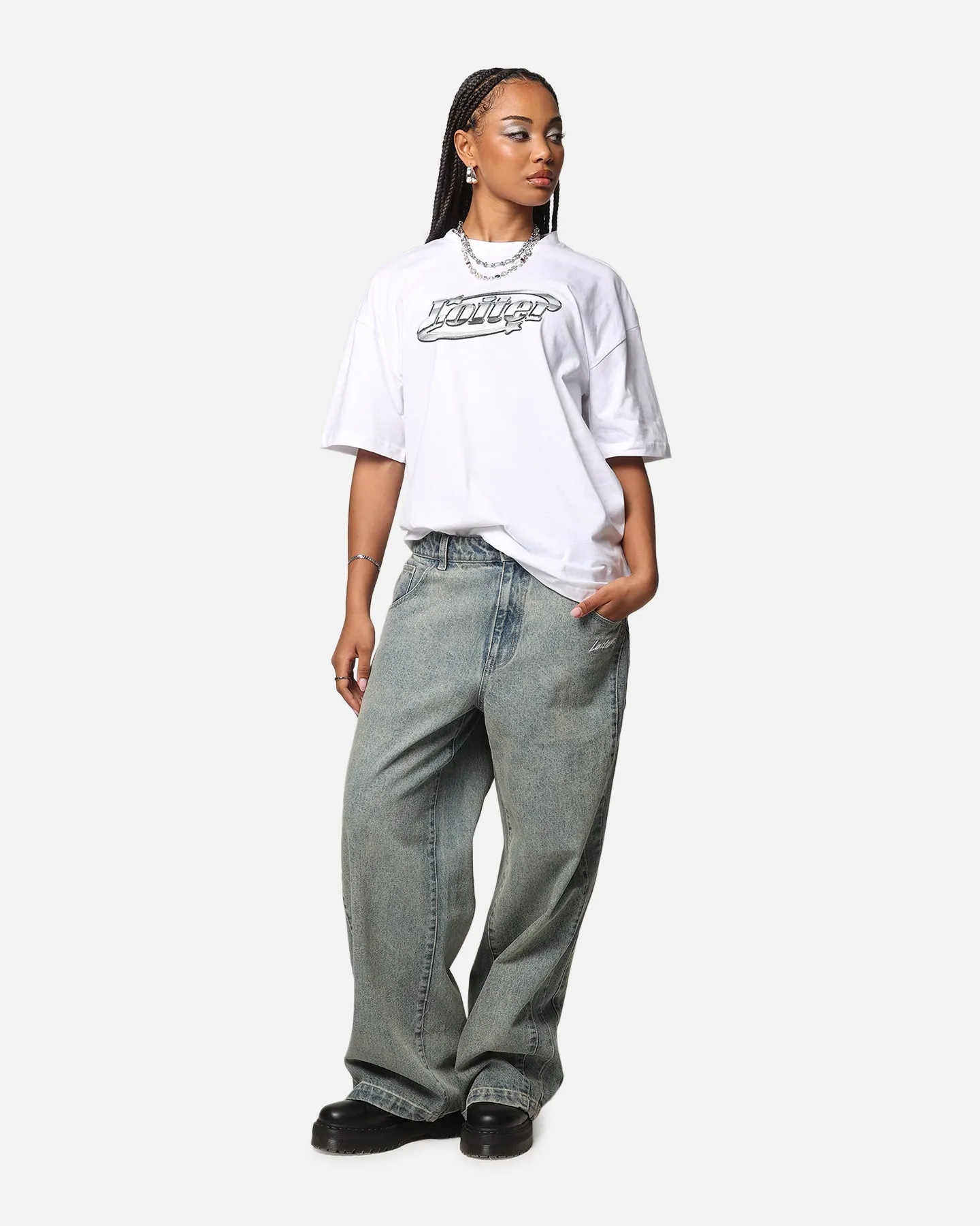 Loiter Chrome Logo T-Shirt White sold by Culture Kings product image thumbnail 3