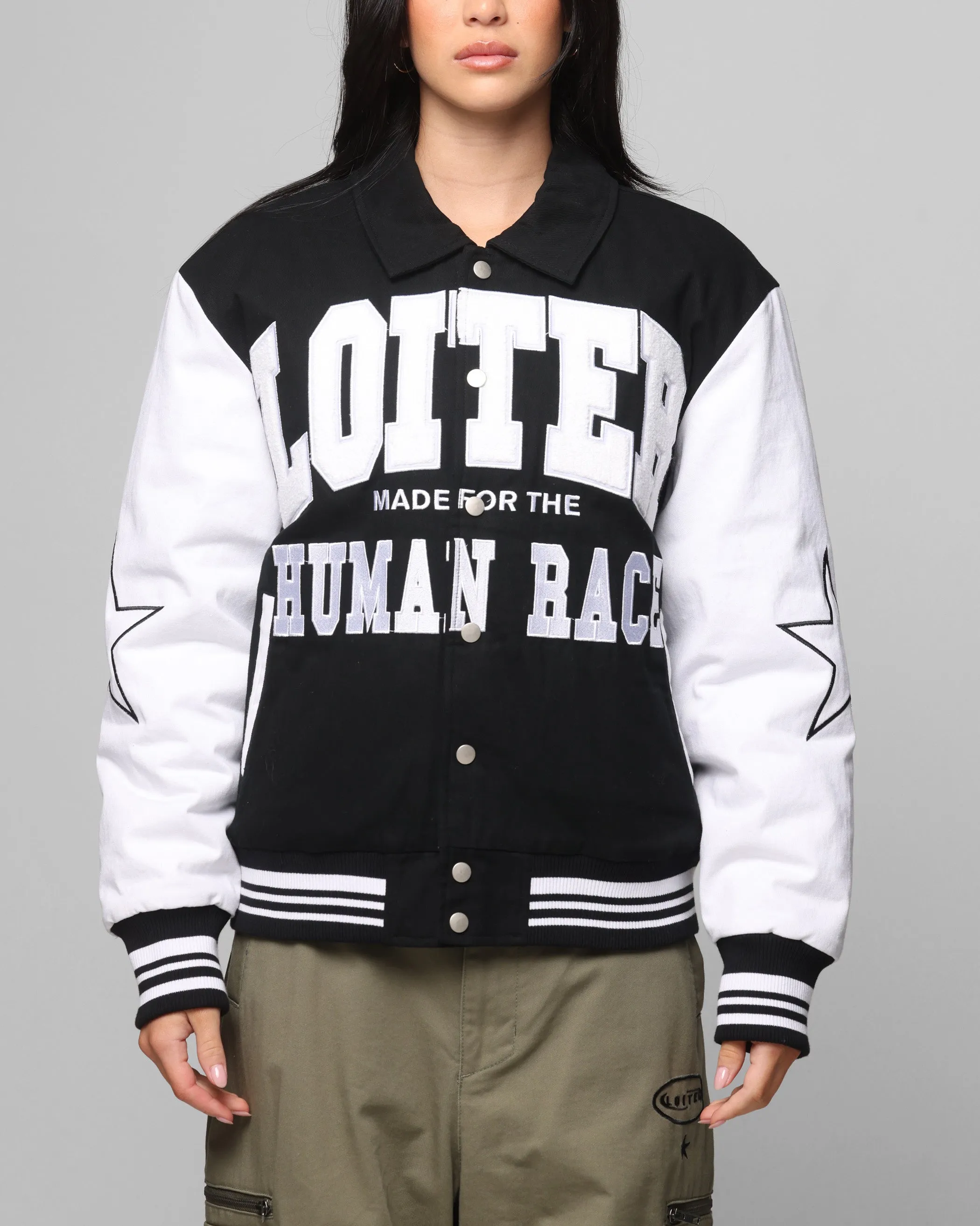 Loiter Vice City Varsity Jacket Black/White sold by Culture Kings