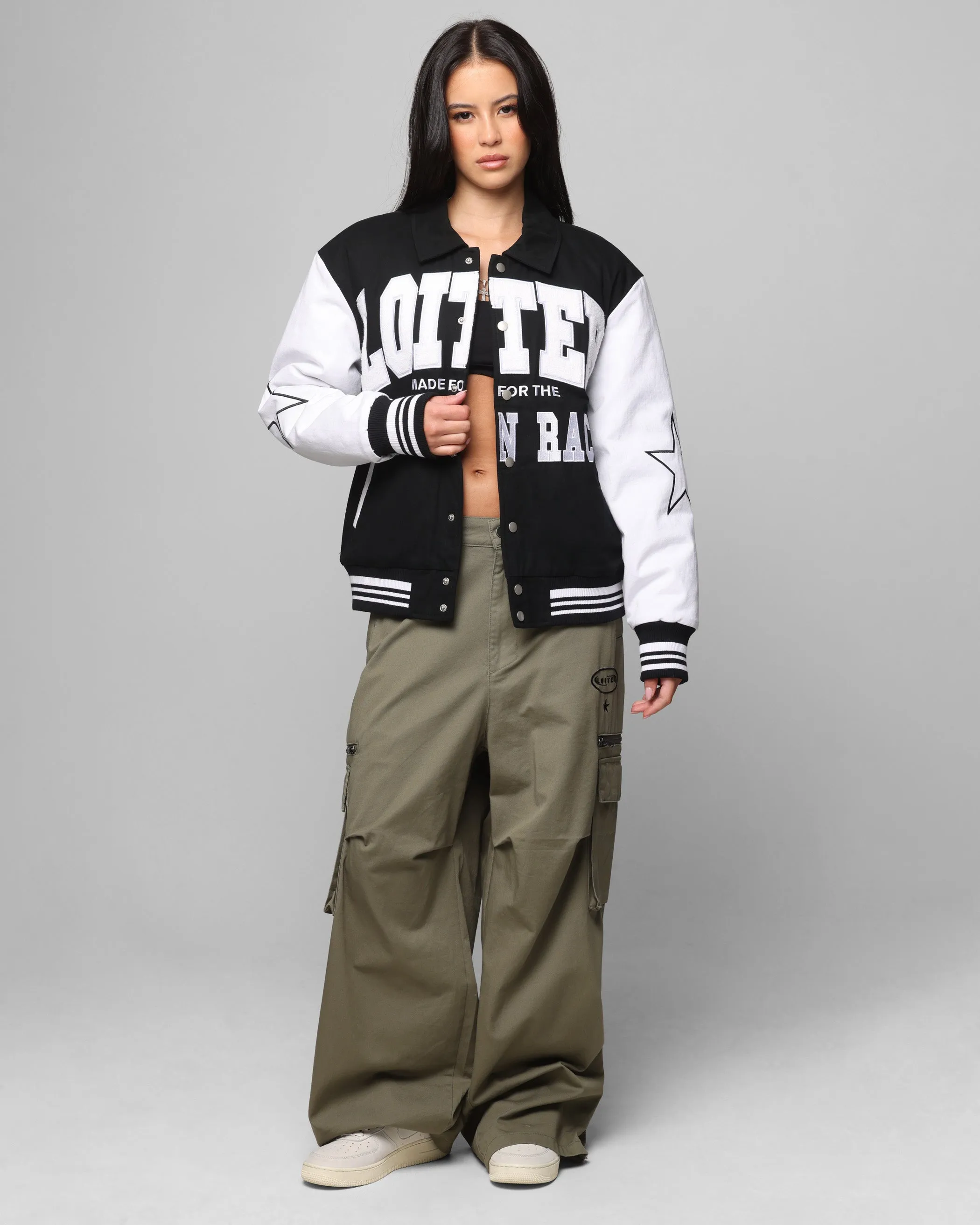 Loiter Vice City Varsity Jacket Black/White sold by Culture Kings product image thumbnail 3