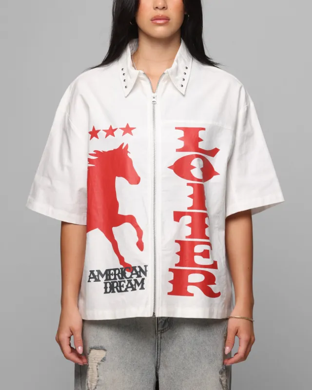 Loiter Rodeo Zip Up Shirt Off White sold by Culture Kings