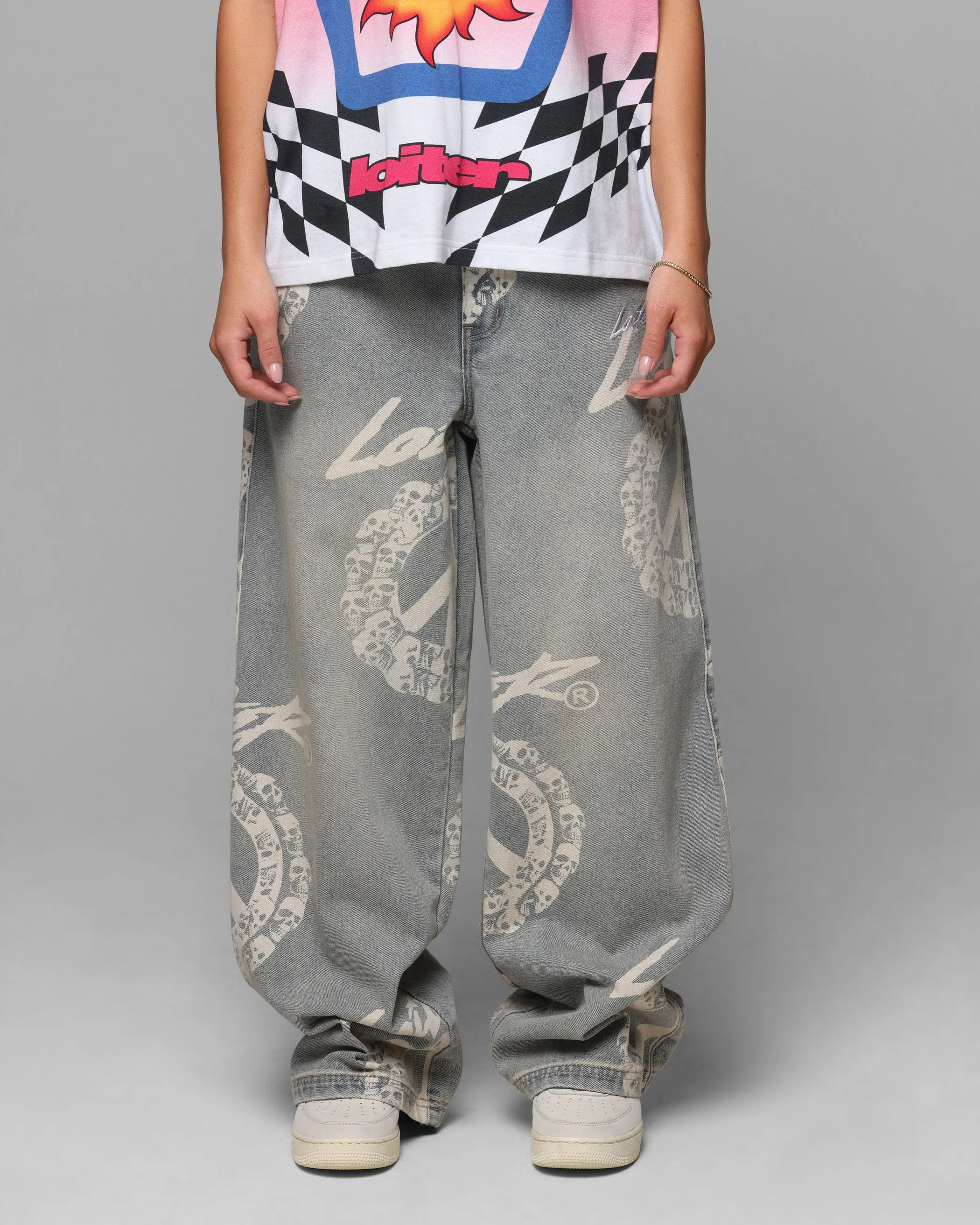 Loiter Peace Baggy Jeans Light Blue sold by Culture Kings