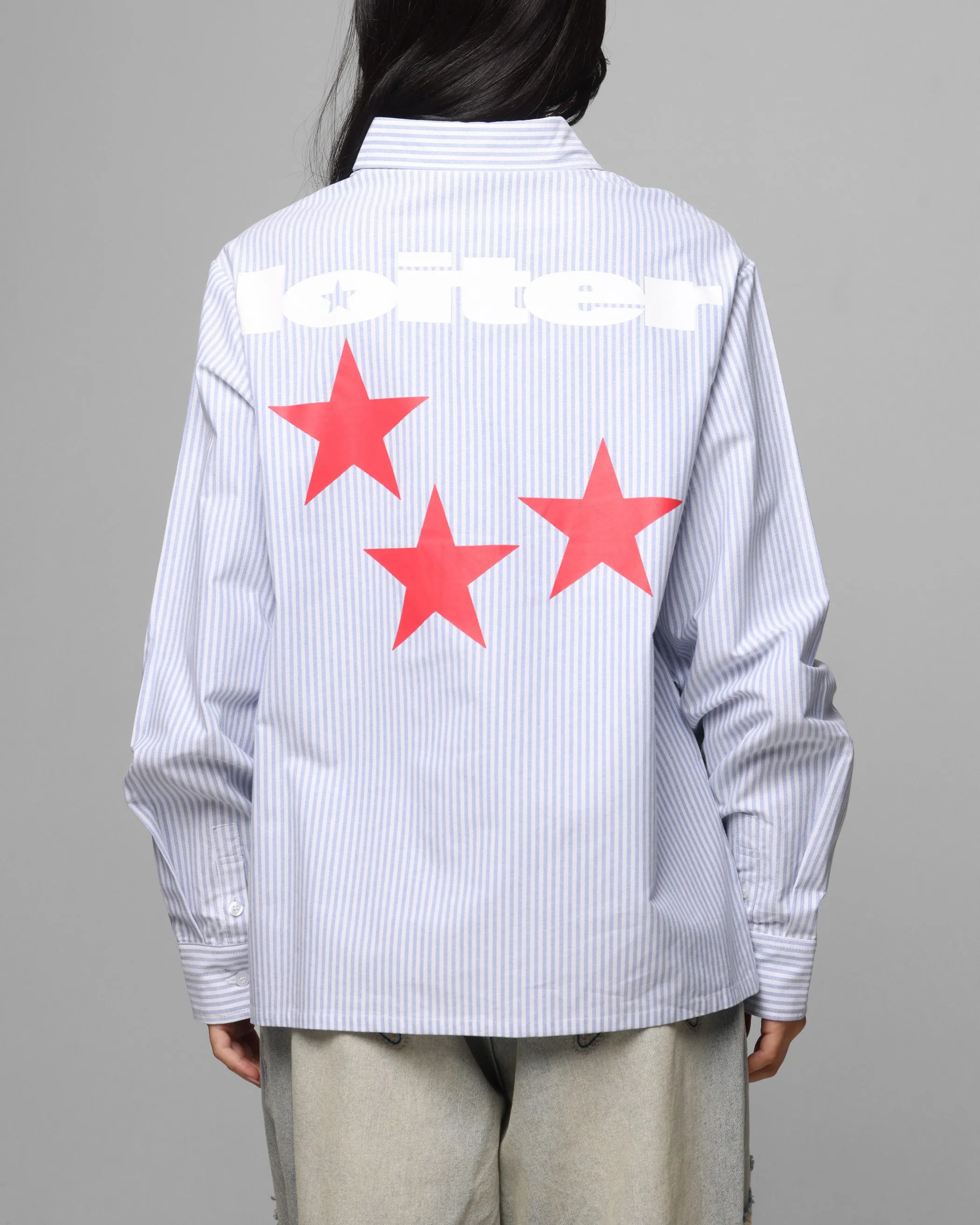 Loiter Solar Button Up Shirt Blue Pin Stripe sold by Culture Kings