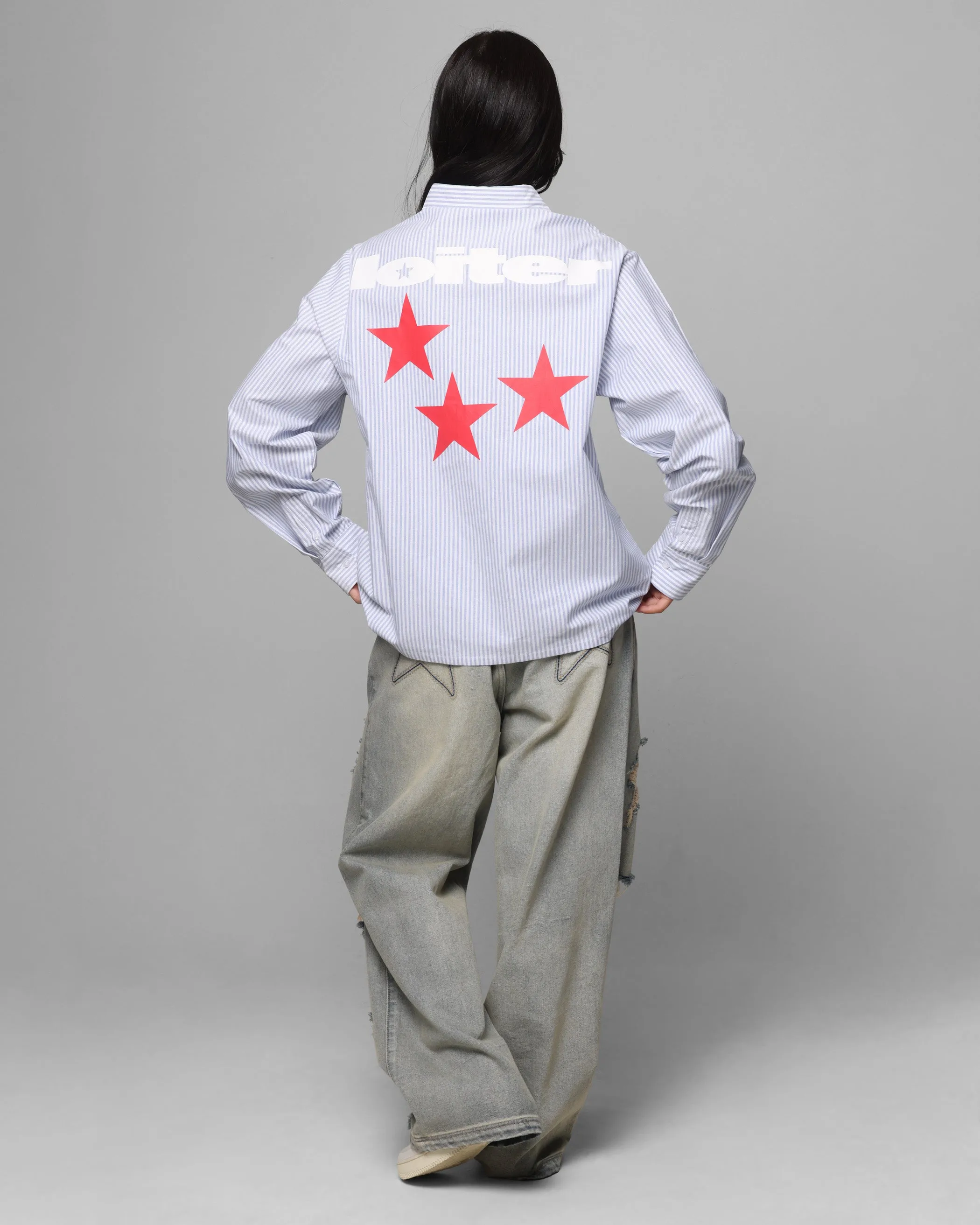 Loiter Solar Button Up Shirt Blue Pin Stripe sold by Culture Kings product image thumbnail 3