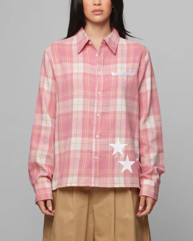 Loiter Solar Button Up Shirt Red Check sold by Culture Kings