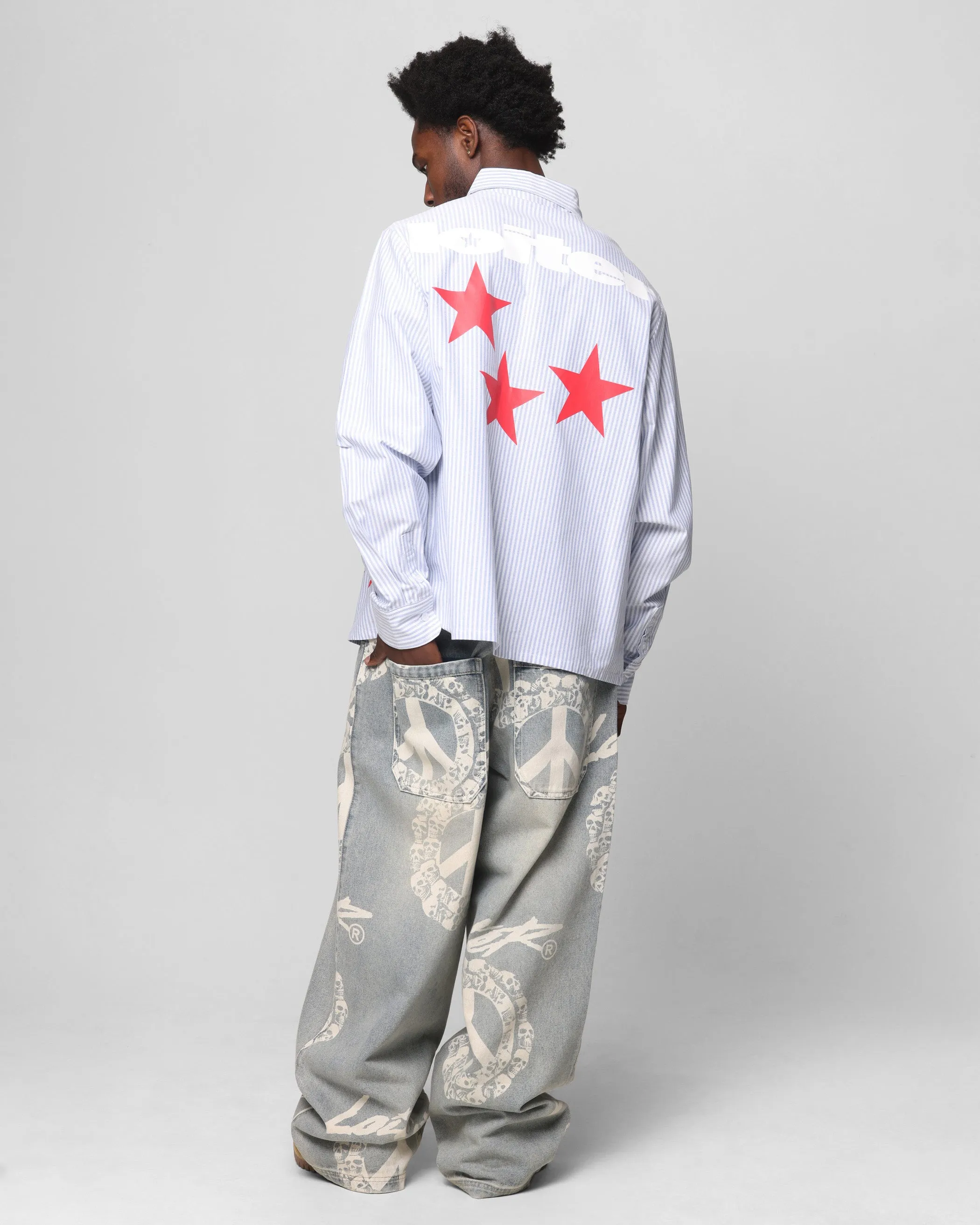 Loiter Solar Button Up Shirt Blue Pin Stripe sold by Culture Kings product image thumbnail 4