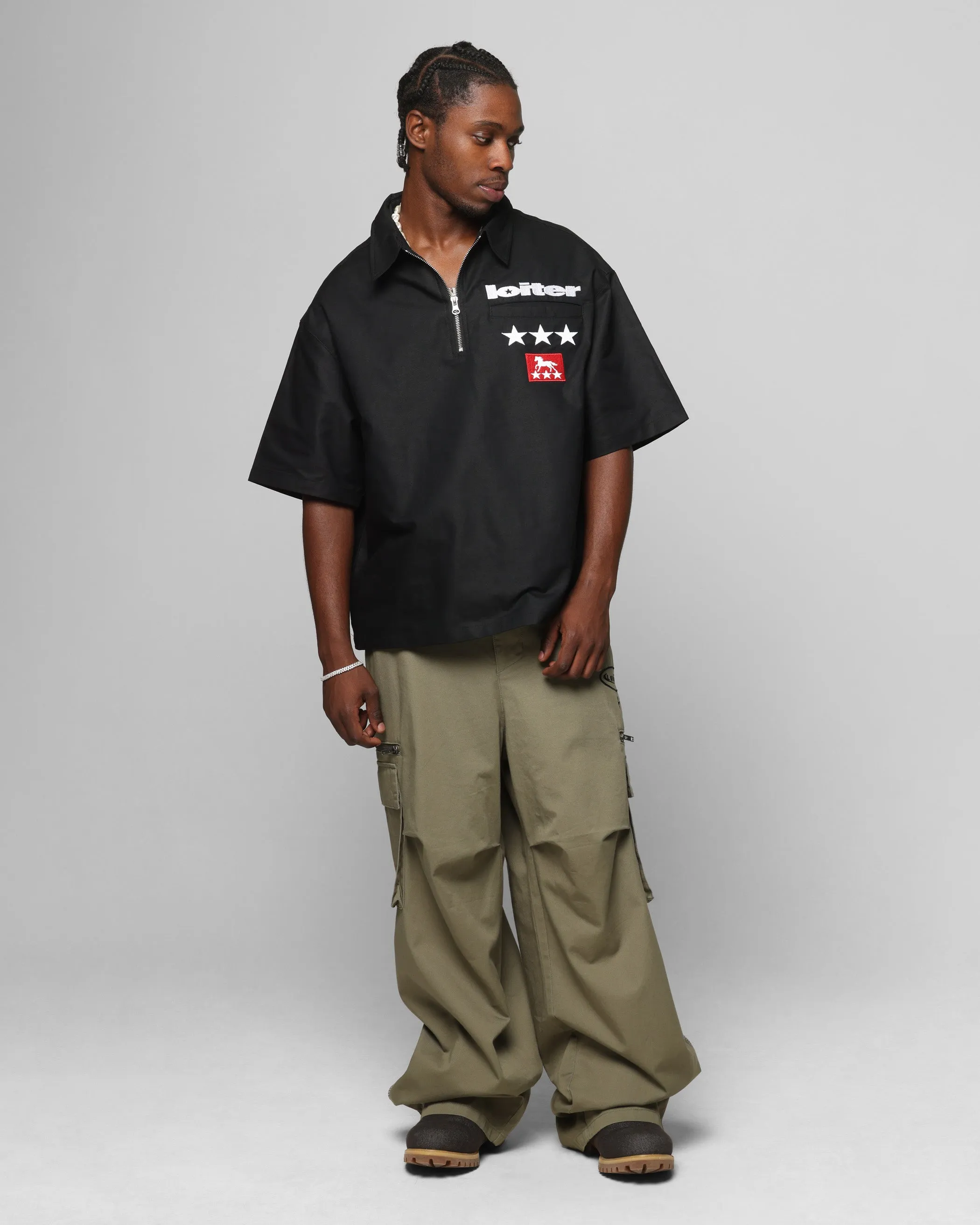 Loiter Rodeo Quarter Zip Up Shirt Black sold by Culture Kings product image thumbnail 3