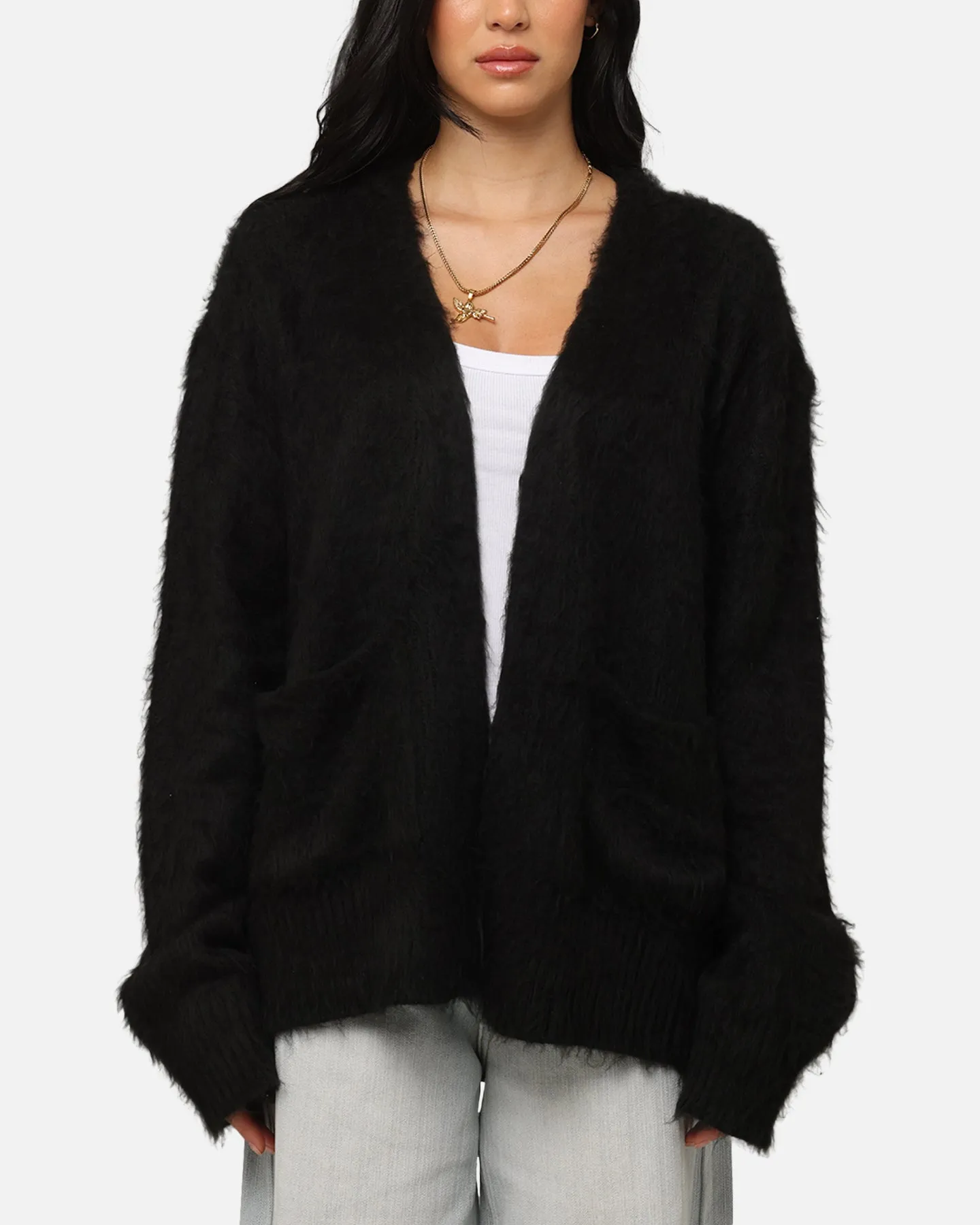 XXIII Fuzzy Cardigan Black sold by Culture Kings