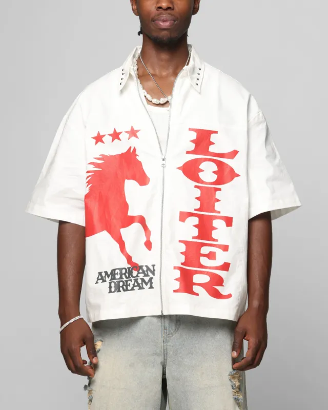 Loiter Rodeo Zip Up Shirt Off White sold by Culture Kings
