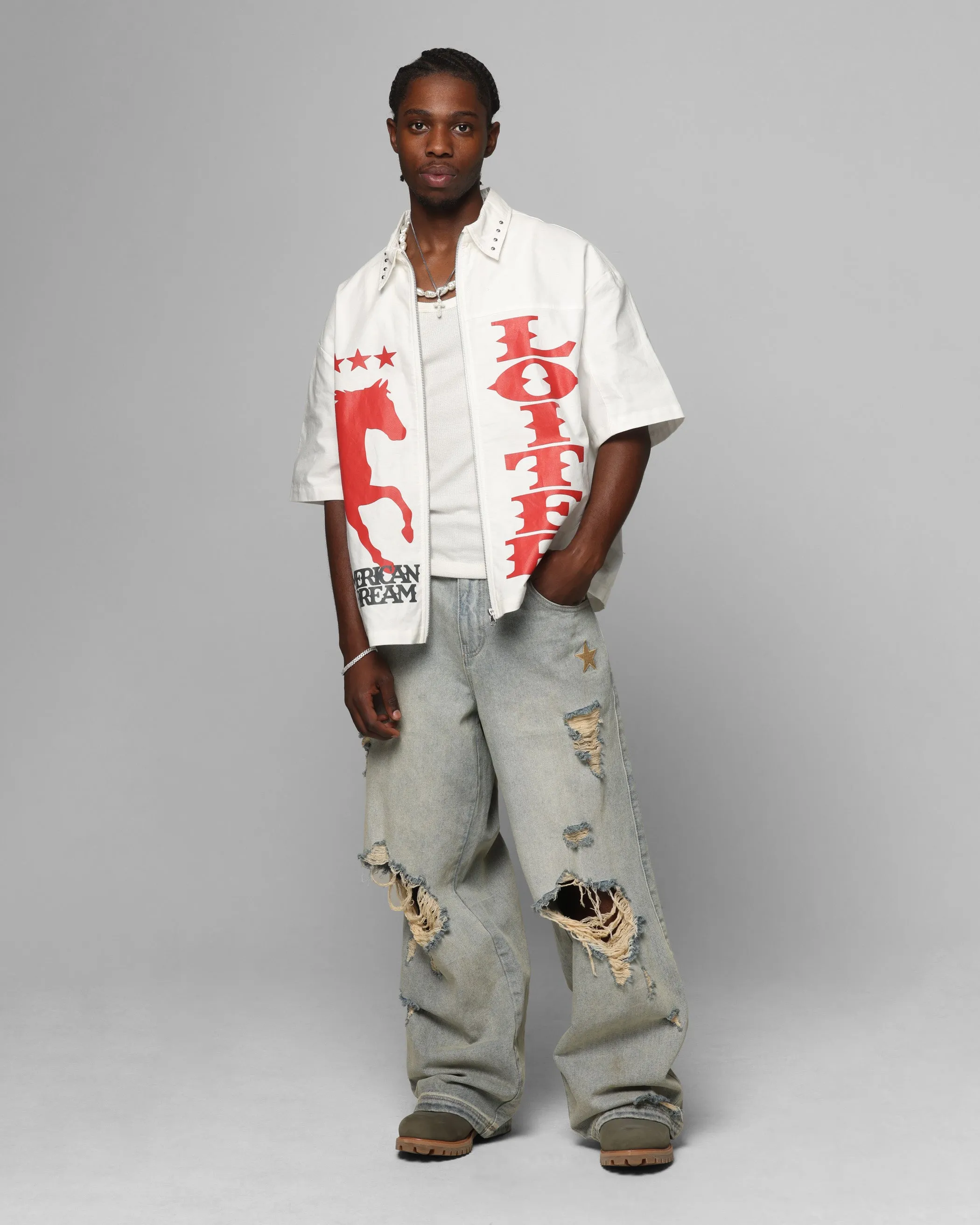 Loiter Rodeo Zip Up Shirt Off White sold by Culture Kings product image thumbnail 3