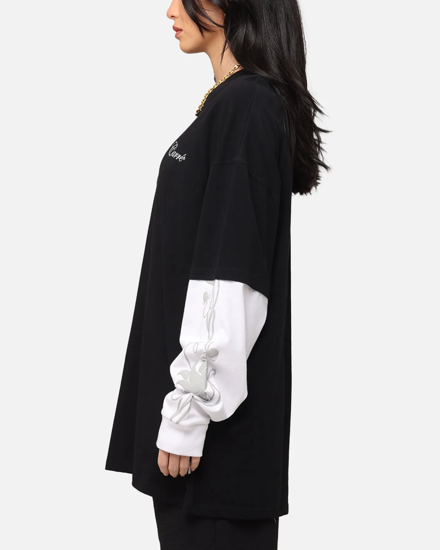 Carre Rosebowl Layered Long Sleeve T-Shirt Black/White sold by Culture Kings product image thumbnail 5