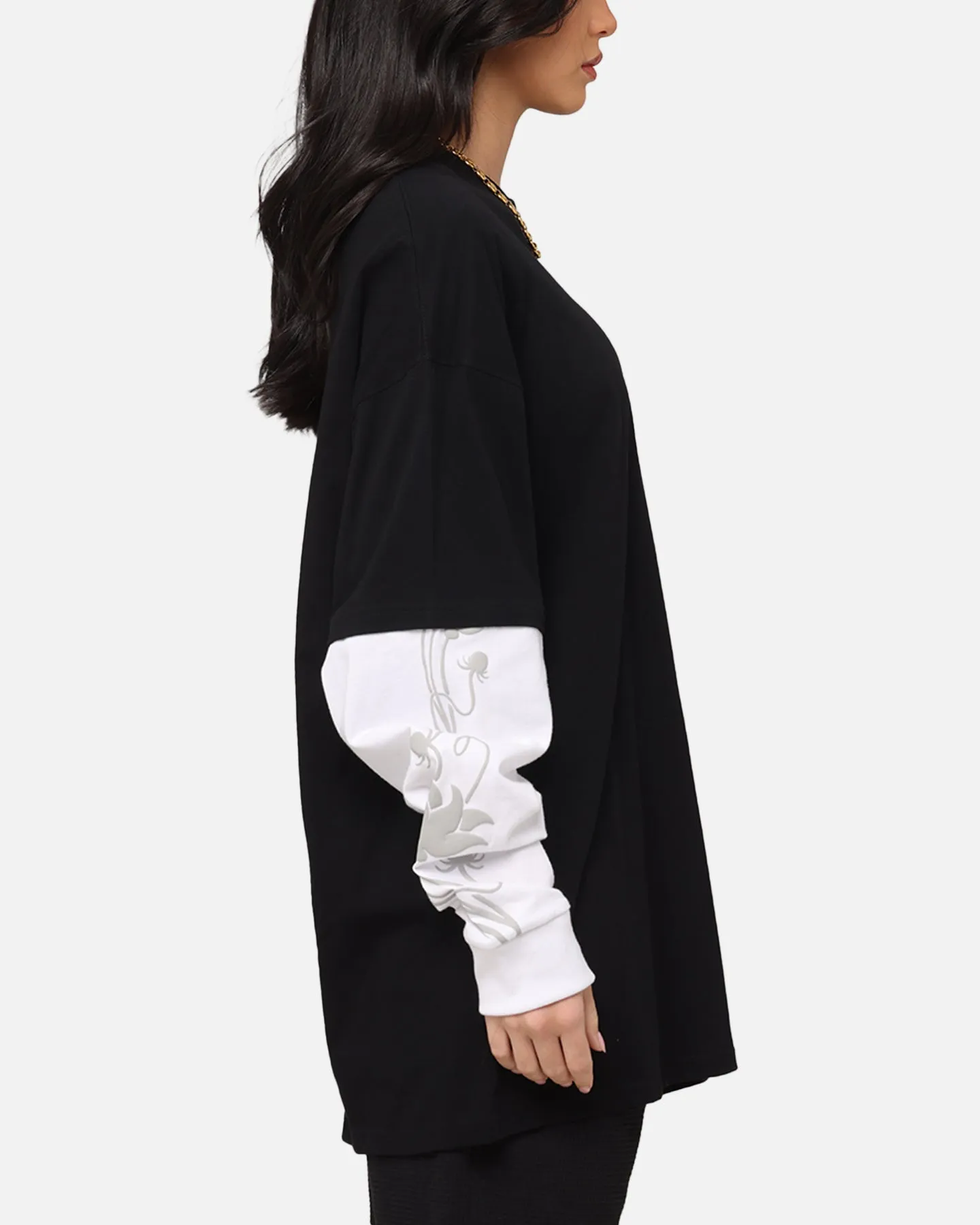 Carre Rosebowl Layered Long Sleeve T-Shirt Black/White sold by Culture Kings product image thumbnail 4