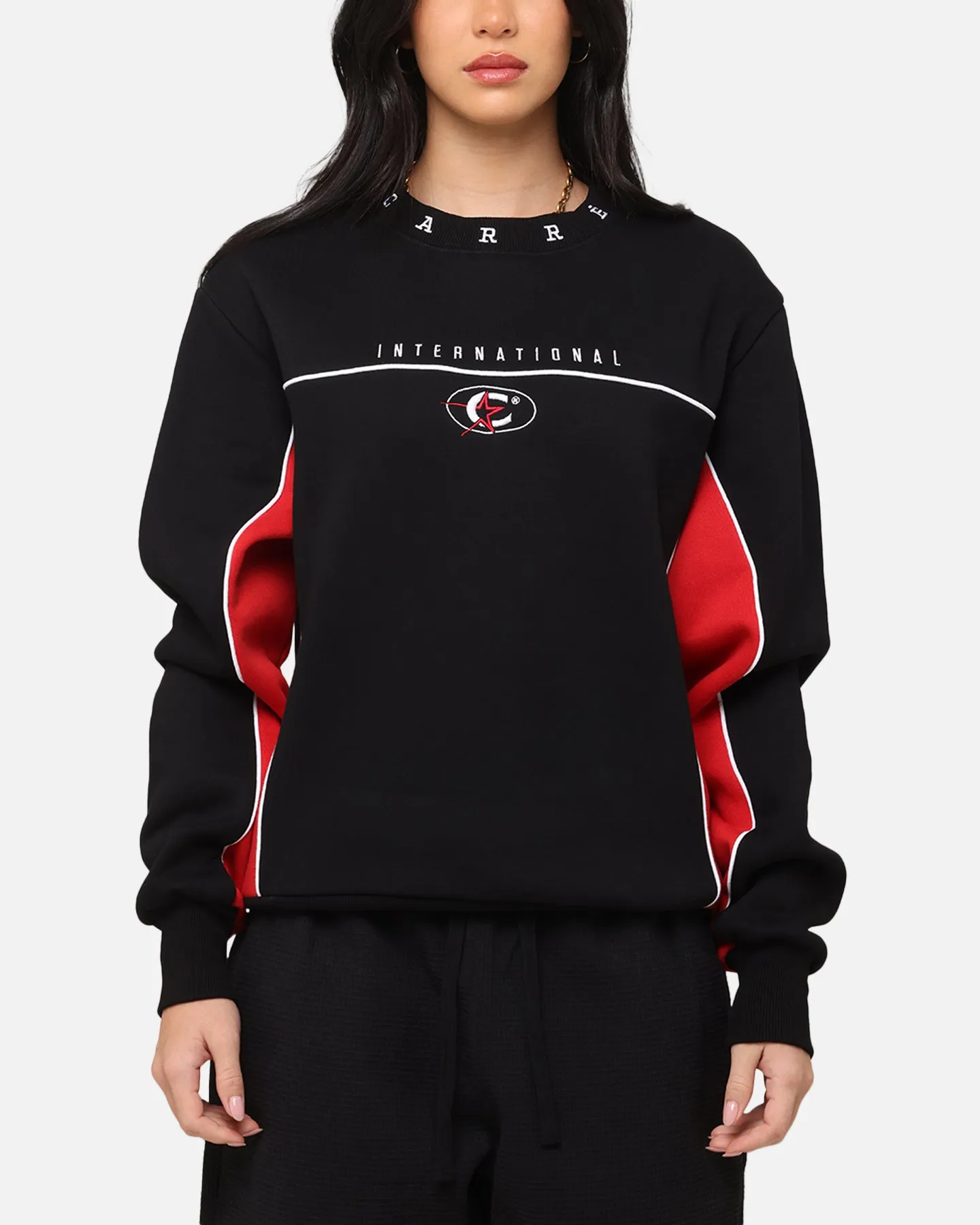 Carre International Crewneck Black/Red sold by Culture Kings