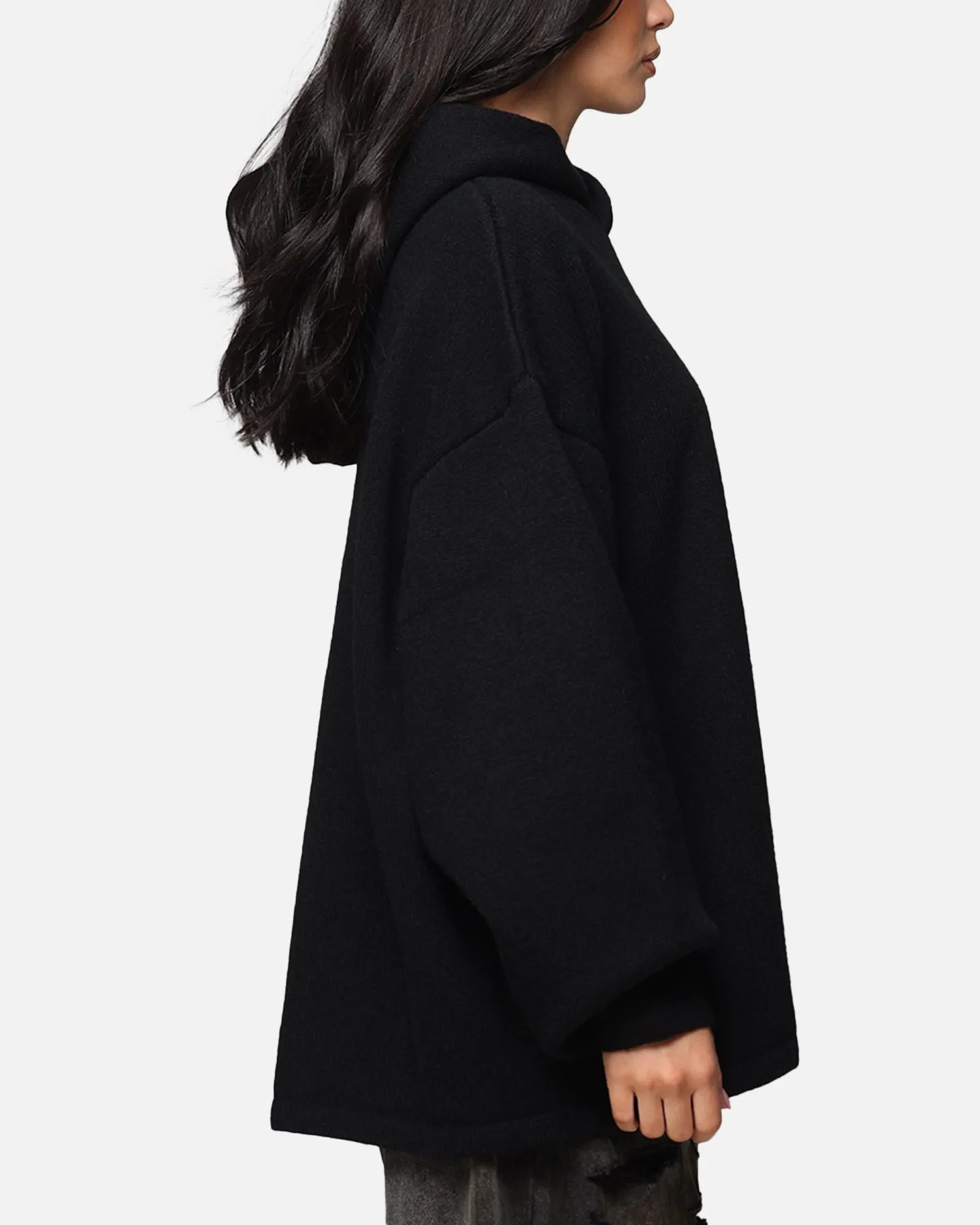 MNML Tonal Grain Knitted Hoodie Black sold by Culture Kings product image thumbnail 4