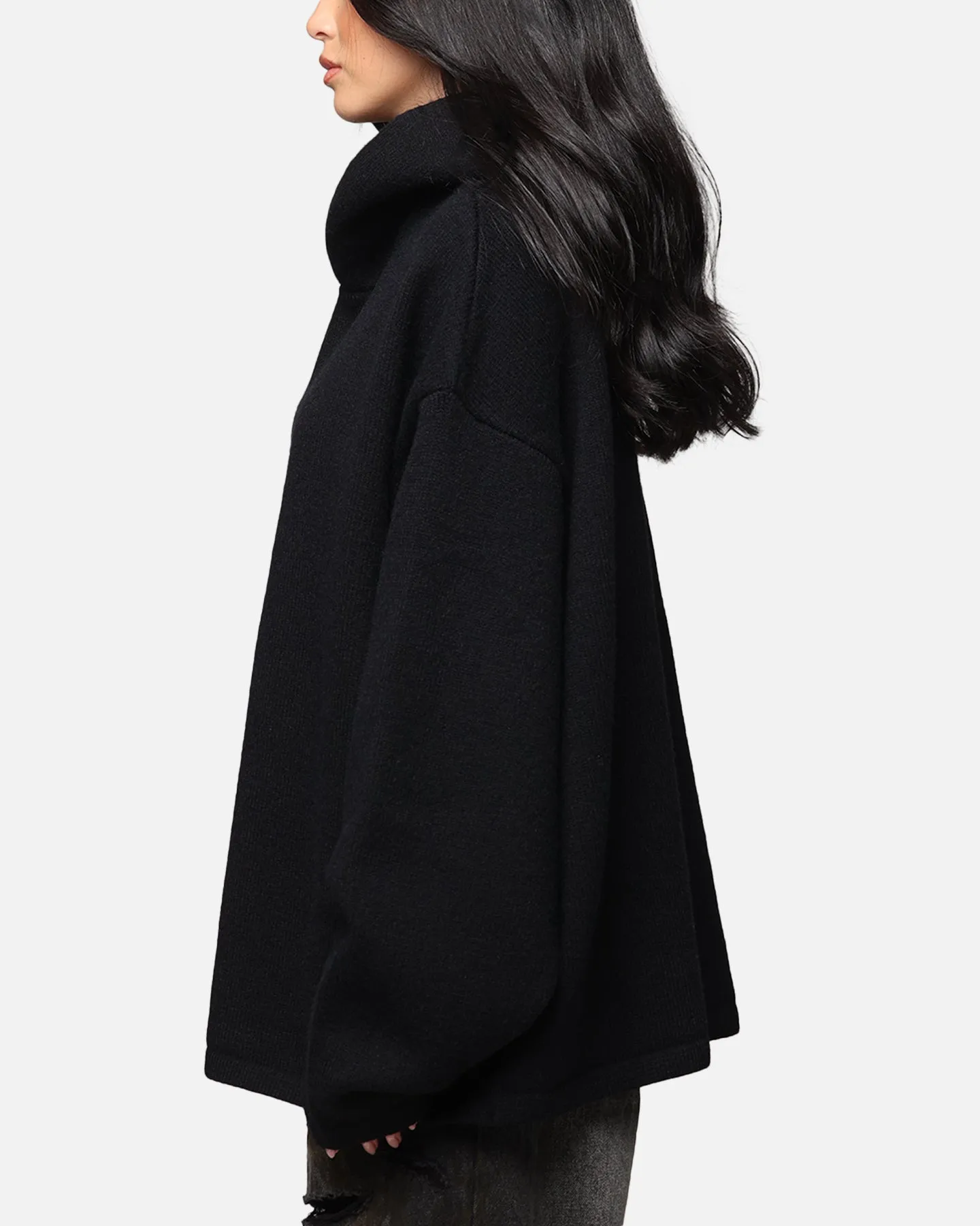 MNML Tonal Grain Knitted Hoodie Black sold by Culture Kings product image thumbnail 5