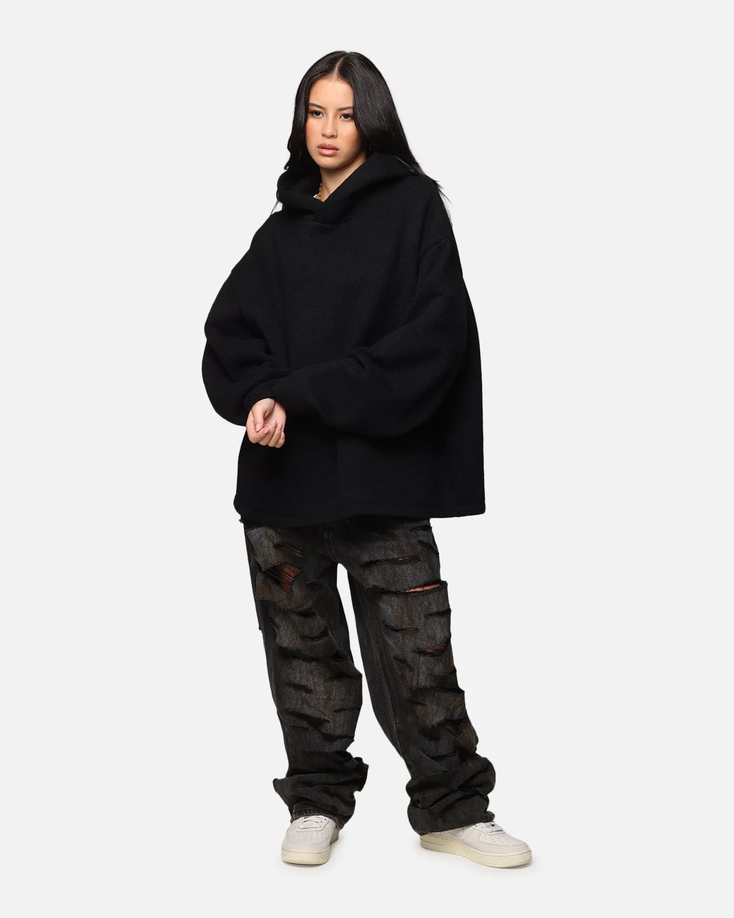 MNML Ultra Baggy Thrashed Denim Jeans Black sold by Culture Kings product image thumbnail 2