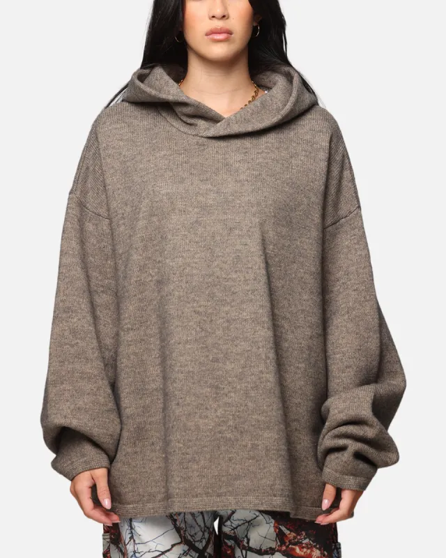 MNML Tonal Grain Knitted Hoodie Brown sold by Culture Kings