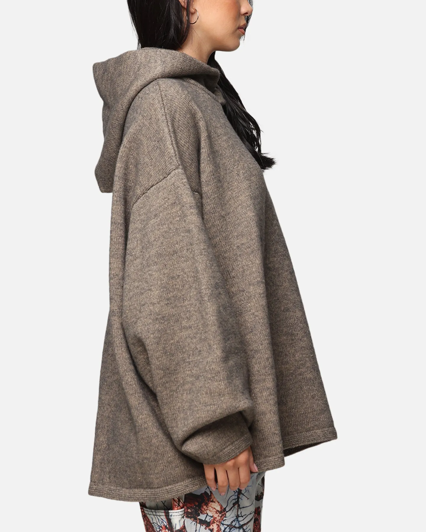 MNML Tonal Grain Knitted Hoodie Brown sold by Culture Kings product image thumbnail 4