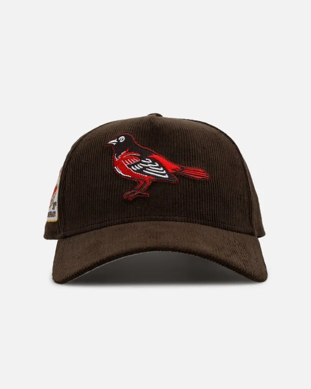 New Era Baltimore Orioles 'Walnut Cord' 9FORTY A-Frame Corduroy Snapback Walnut sold by Culture Kings