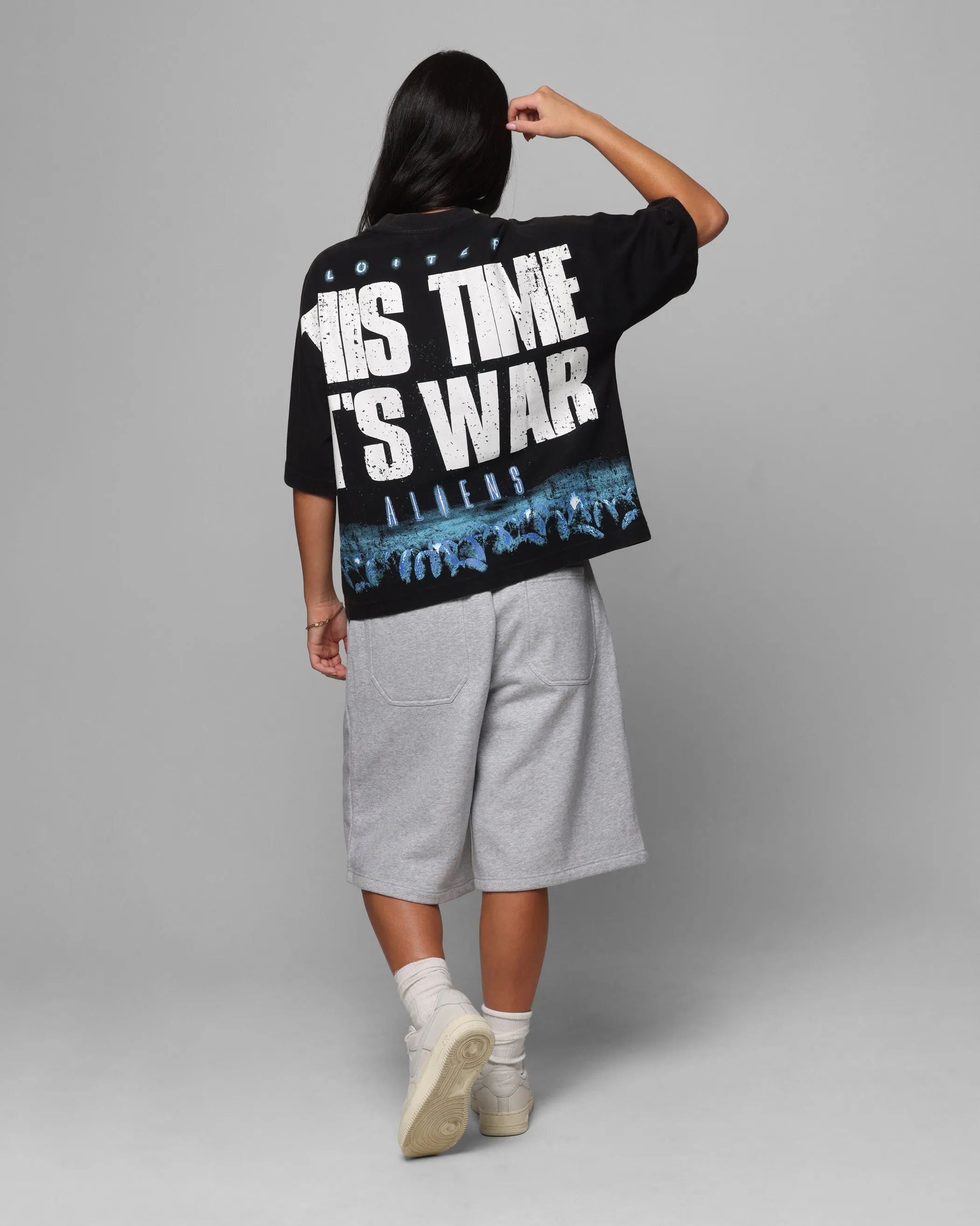 Loiter Alien It's War Boxy T-Shirt Washed Black sold by Culture Kings product image thumbnail 4