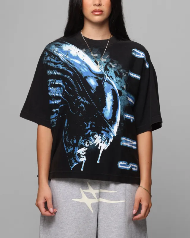 Loiter Alien It's War Boxy T-Shirt Washed Black sold by Culture Kings