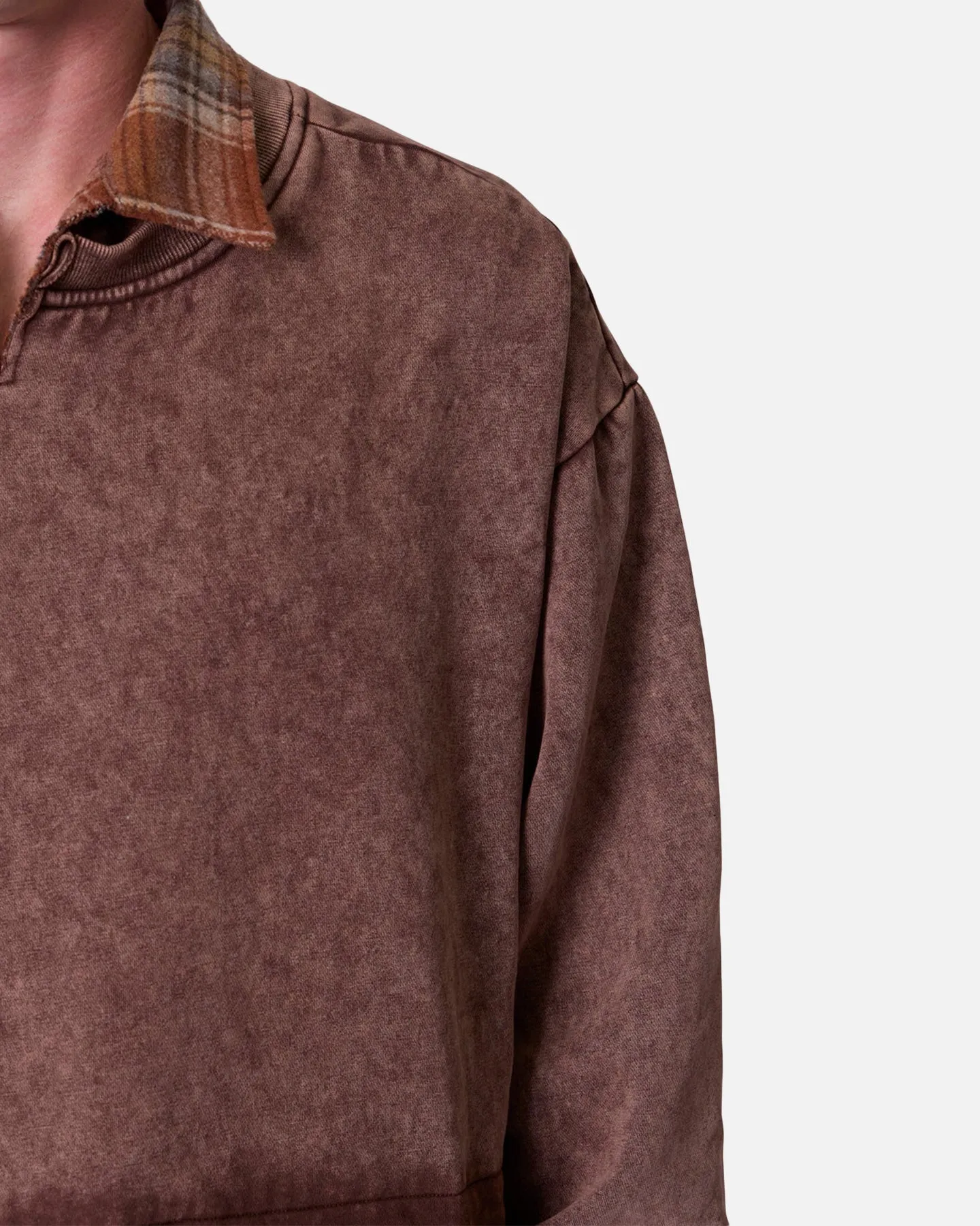 MNML Flannel Crew Pullover Sweater Brown sold by Culture Kings product image thumbnail 5