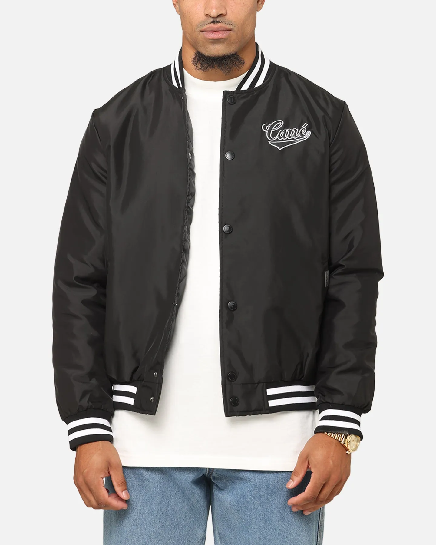 Carre Team Puffer Varsity Jacket Black/White sold by Culture Kings product image thumbnail 2
