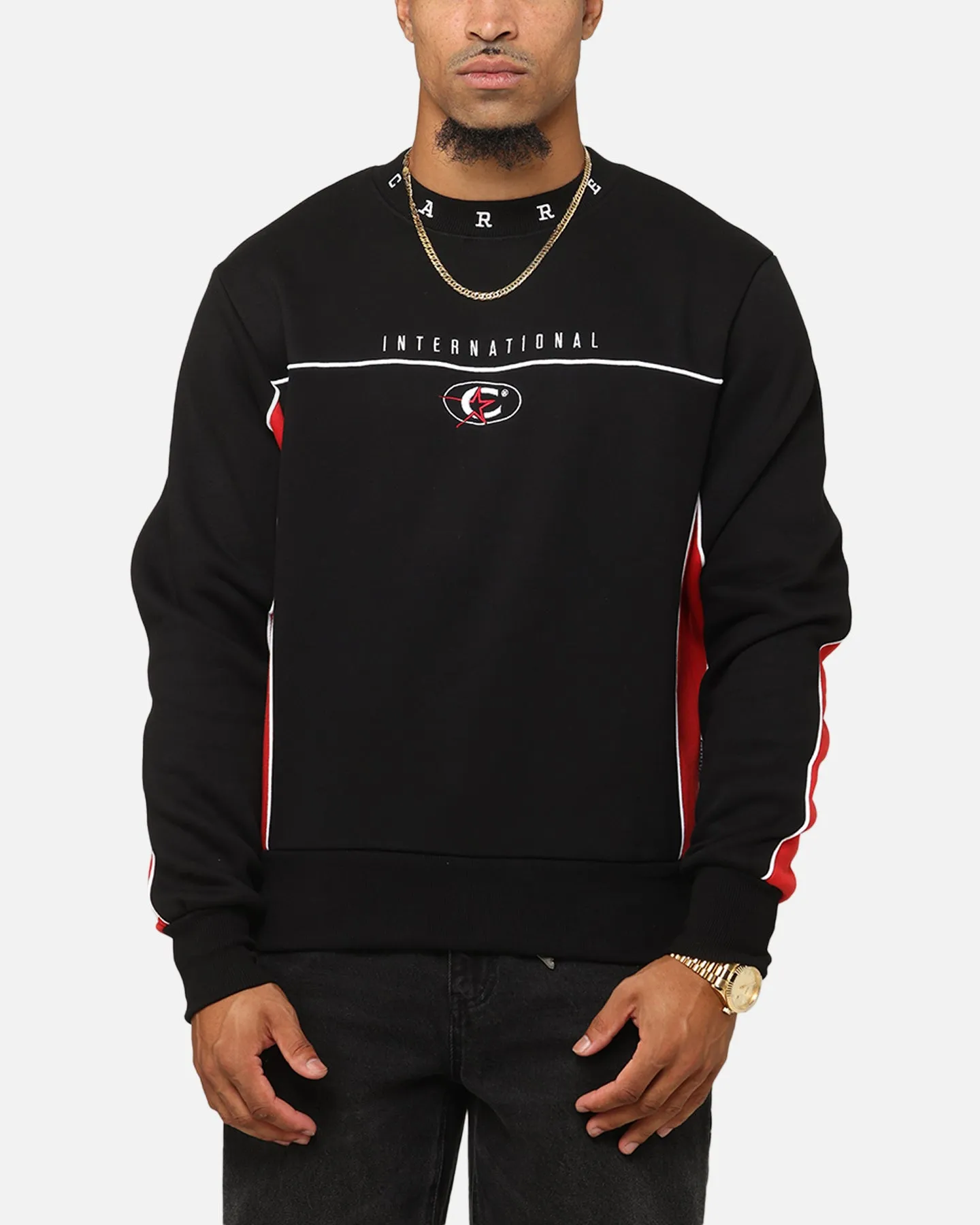 Carre International Crewneck Black/Red sold by Culture Kings