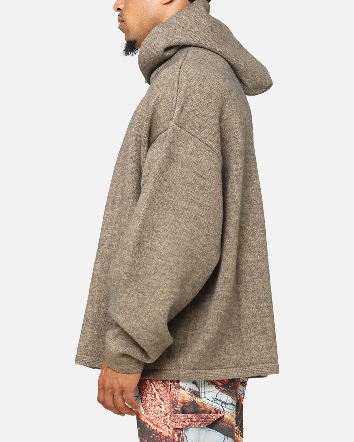 MNML Tonal Grain Knitted Hoodie Brown sold by Culture Kings product image thumbnail 5