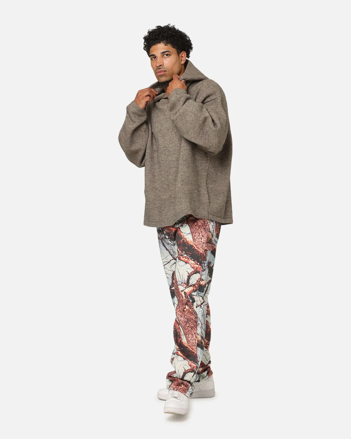 MNML Tonal Grain Knitted Hoodie Brown sold by Culture Kings product image thumbnail 2