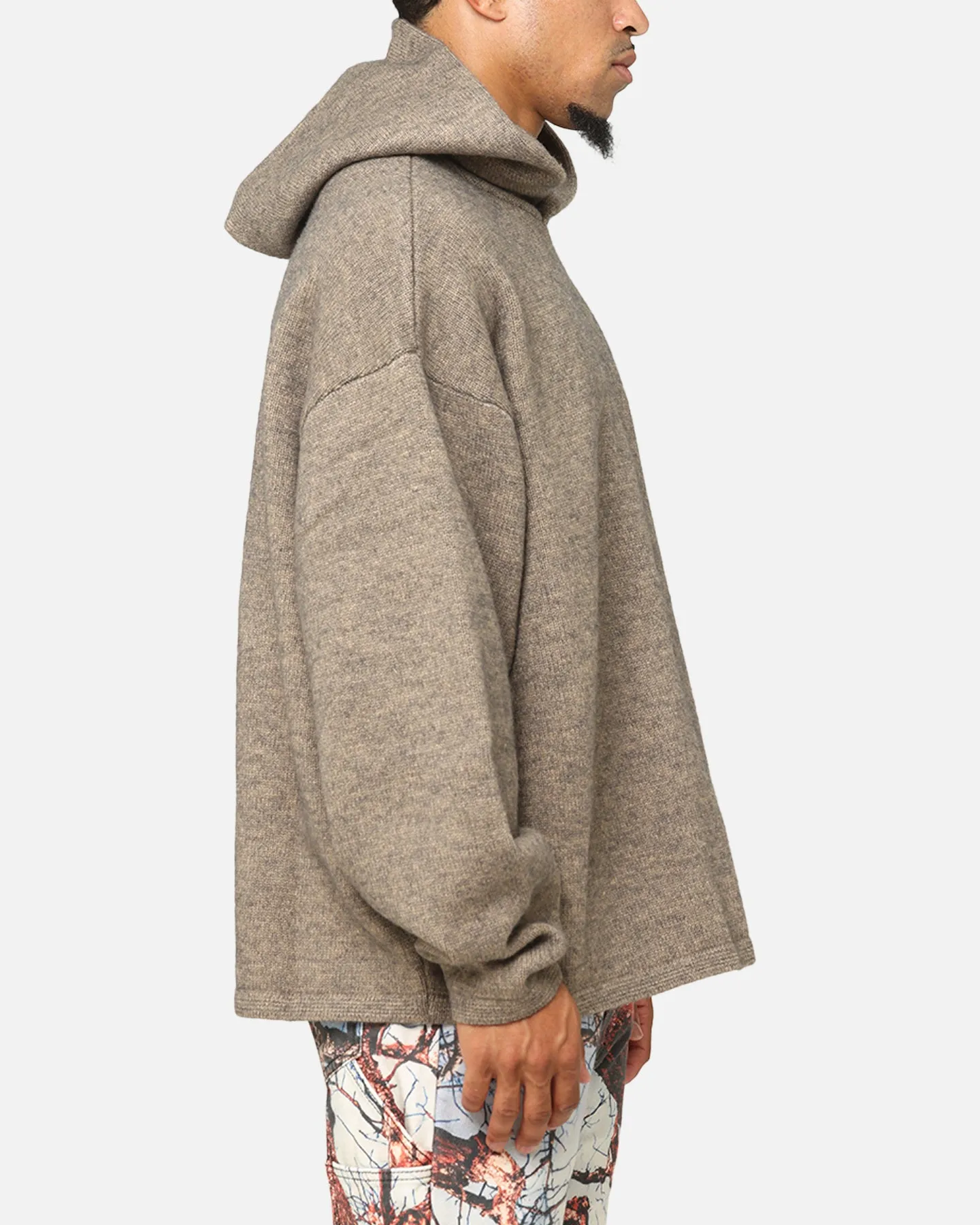 MNML Tonal Grain Knitted Hoodie Brown sold by Culture Kings product image thumbnail 4