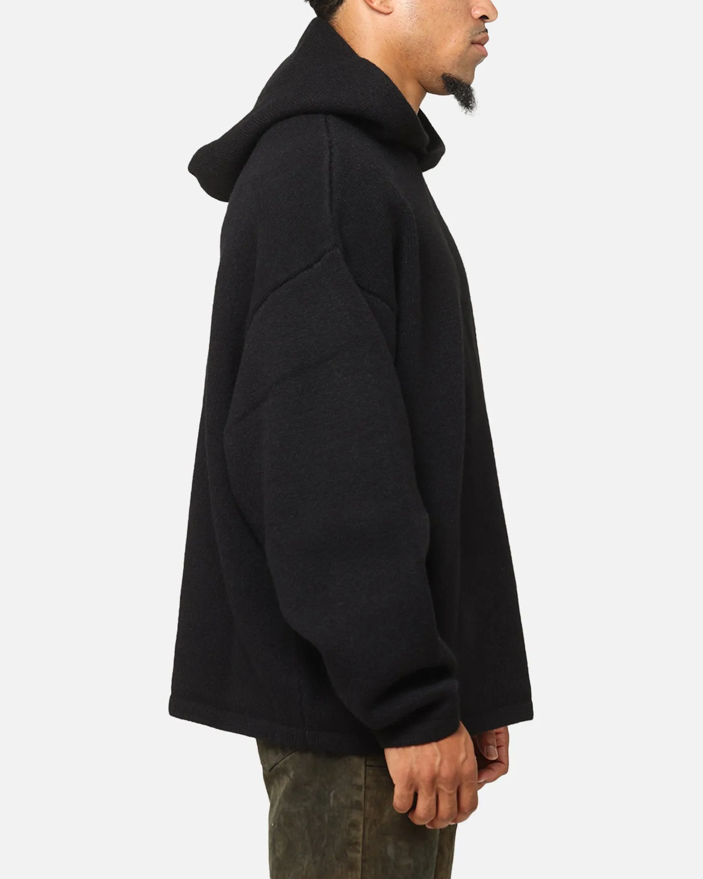 MNML Tonal Grain Knitted Hoodie Black sold by Culture Kings product image thumbnail 4