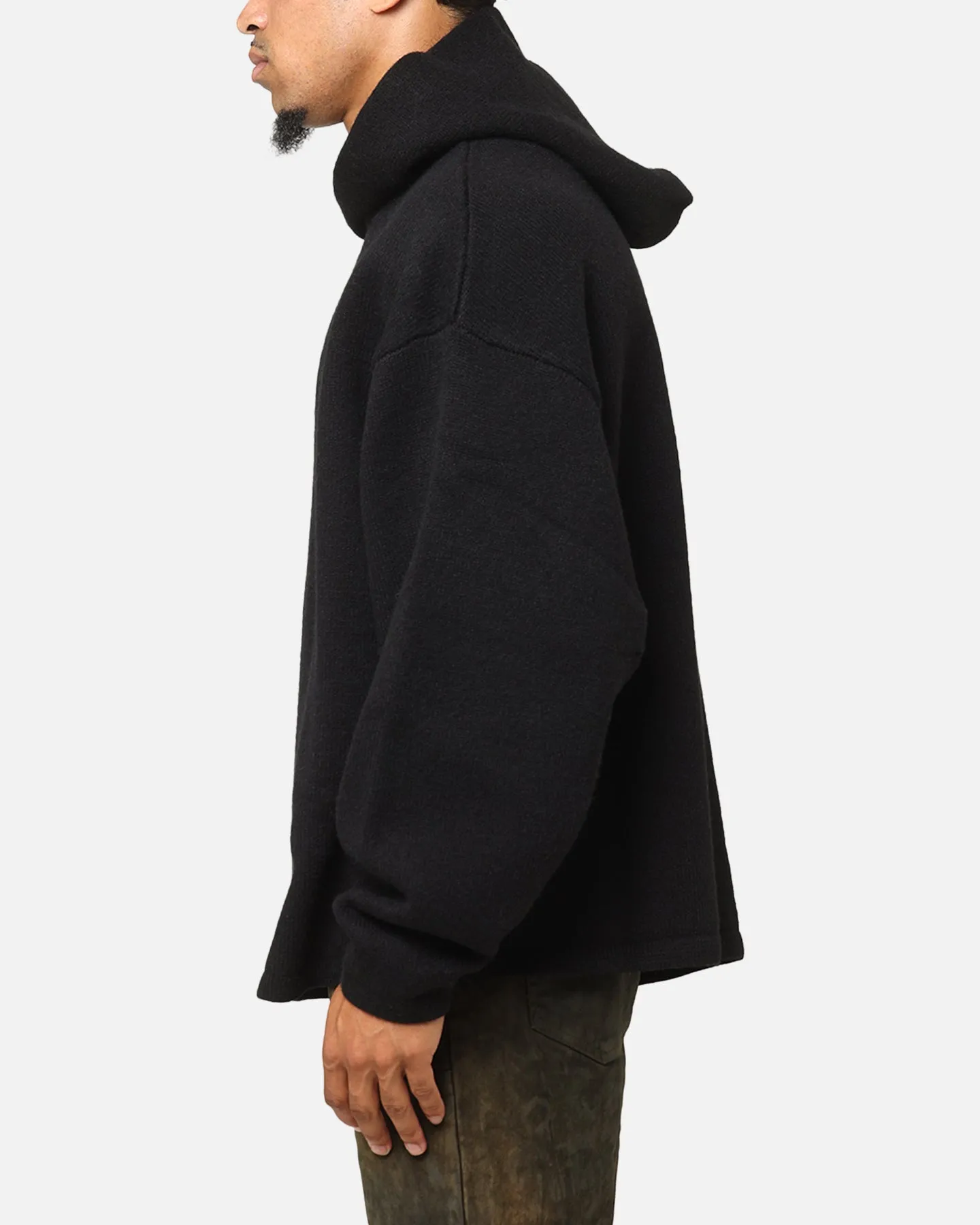 MNML Tonal Grain Knitted Hoodie Black sold by Culture Kings product image thumbnail 5