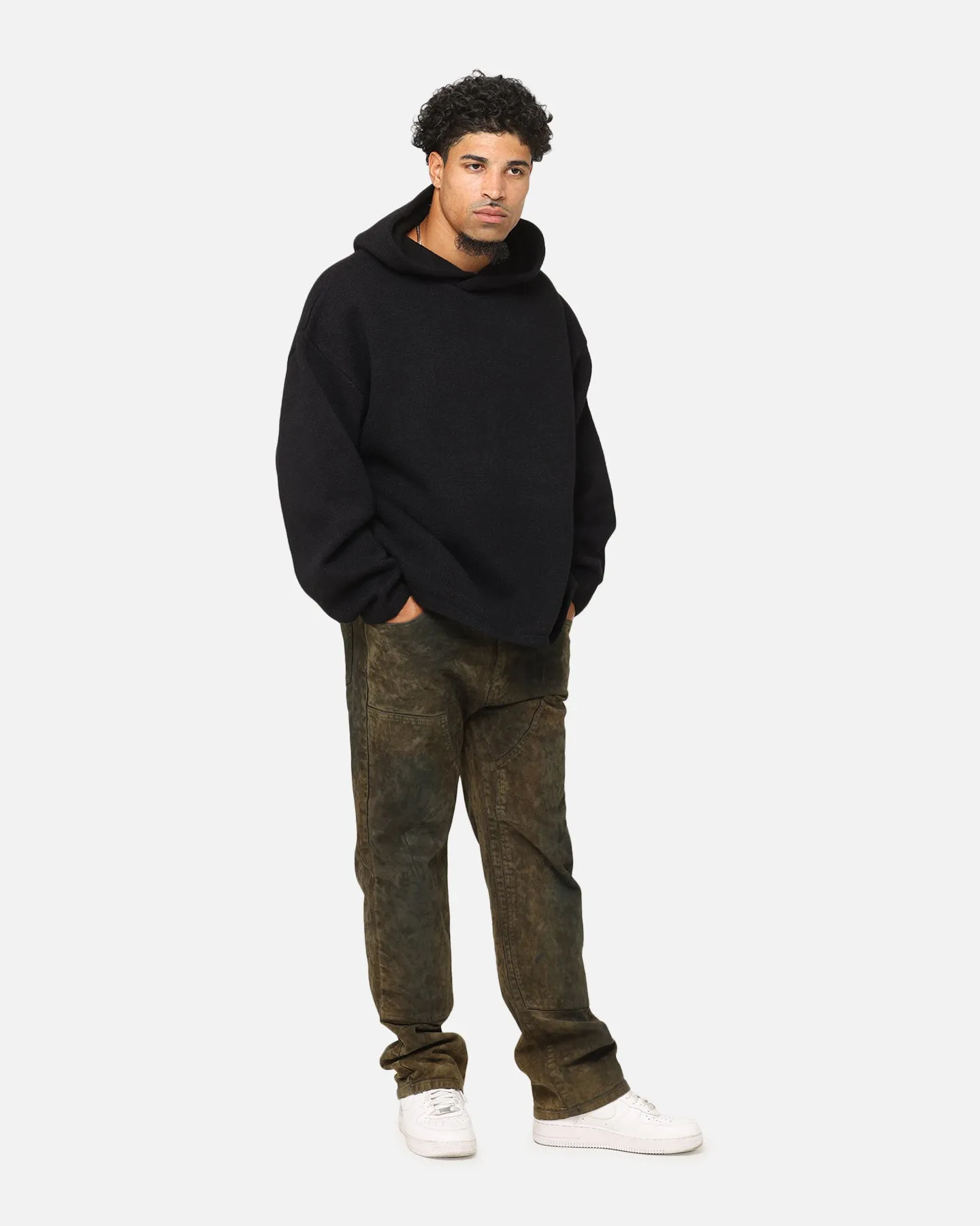 MNML Tonal Grain Knitted Hoodie Black sold by Culture Kings product image thumbnail 2