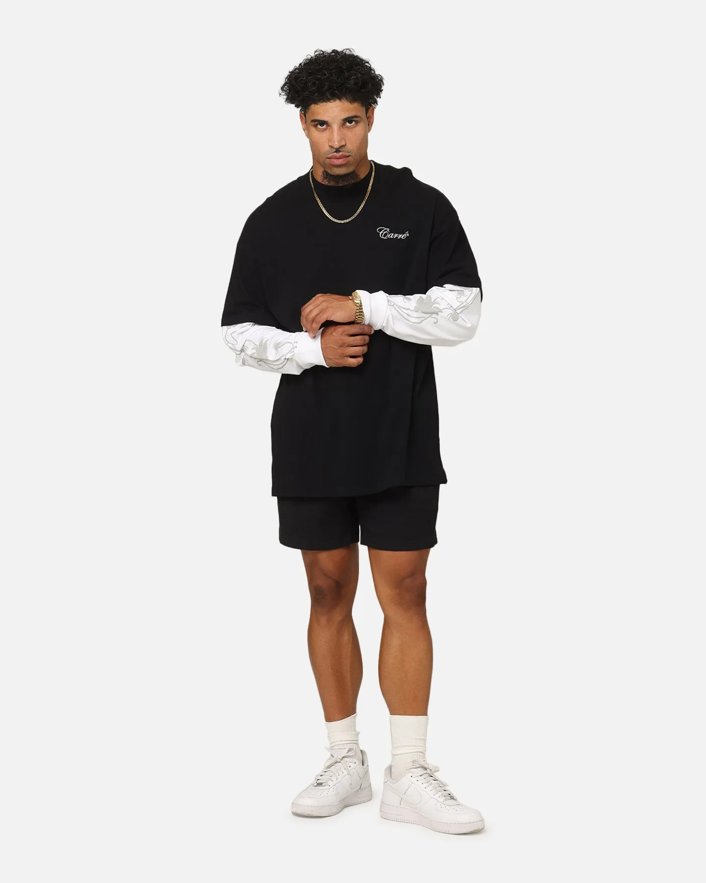 Carre Rosebowl Layered Long Sleeve T-Shirt Black/White sold by Culture Kings product image thumbnail 2