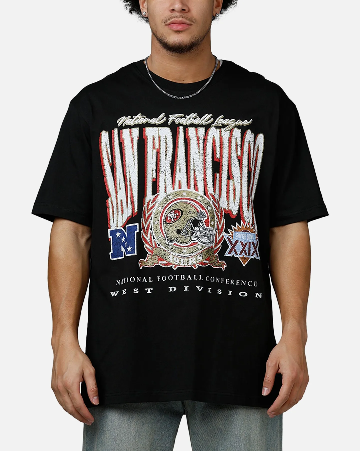 New Era San Francisco 49ers Essentials Boxy T-Shirt Black sold by Culture Kings