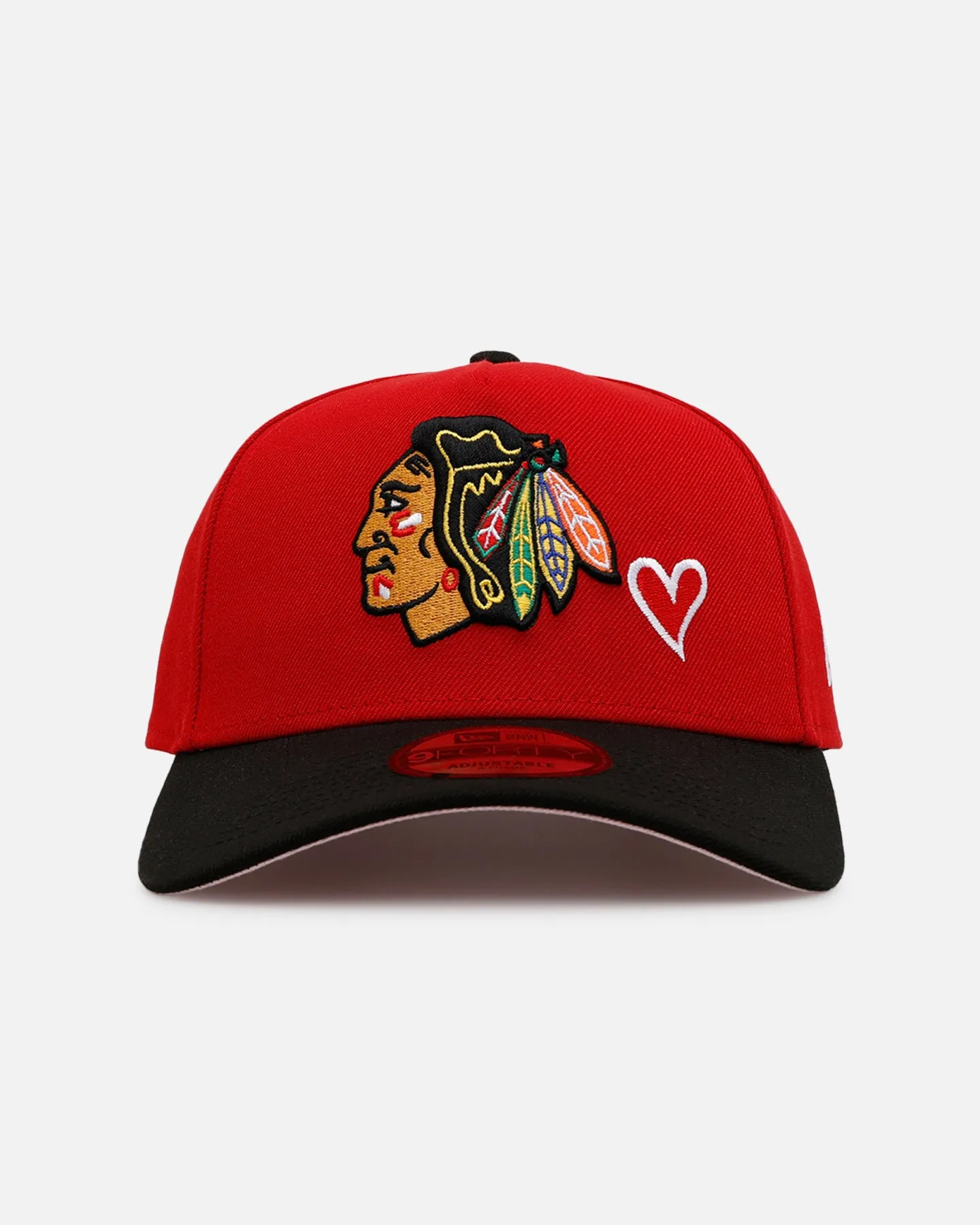 New Era Chicago Blackhawks 'Team Color Hearts' 9FORTY A-Frame Snapback Official Team Color sold by Culture Kings