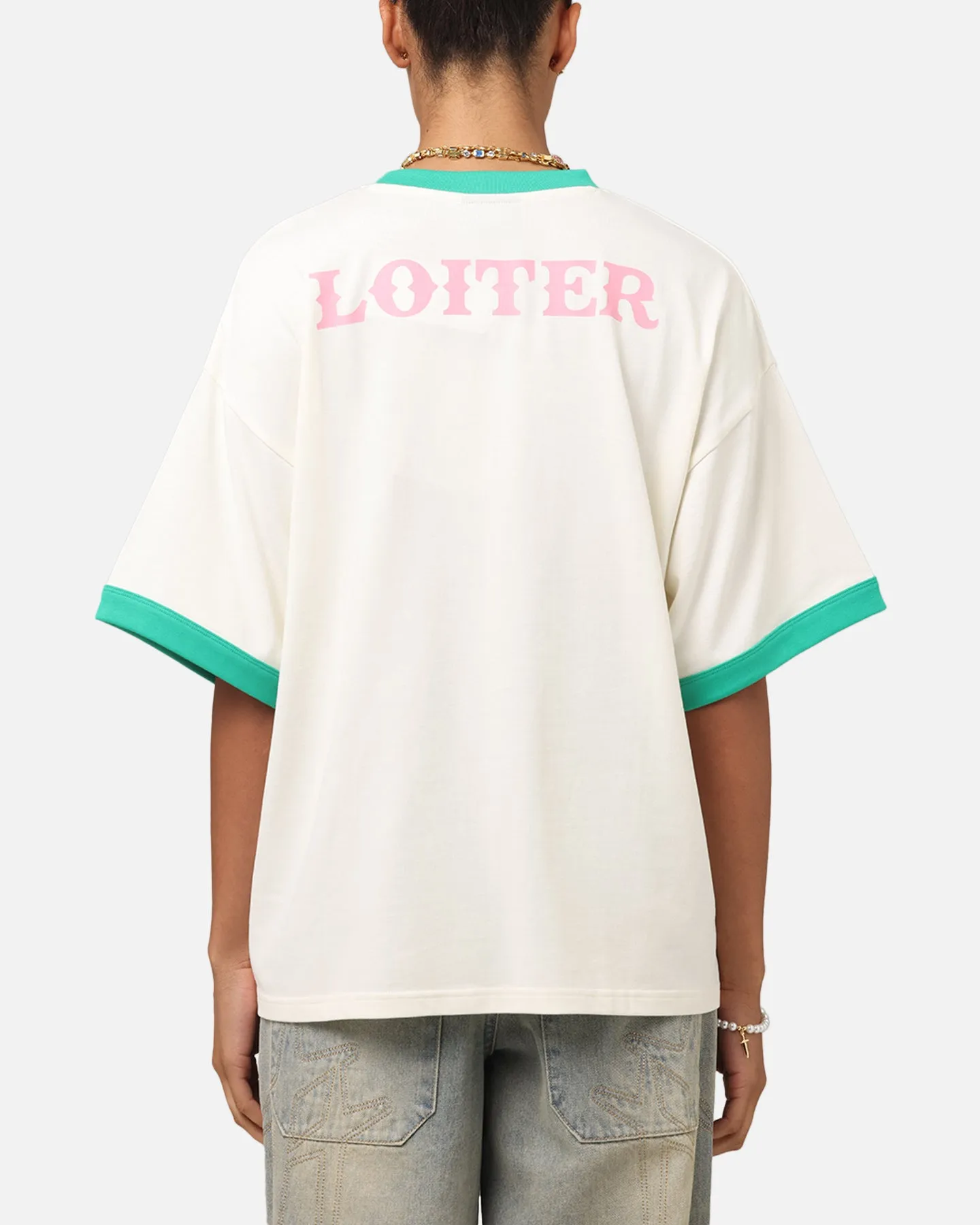 Loiter Western Front Ringer T-Shirt White/Green sold by Culture Kings product image thumbnail 2